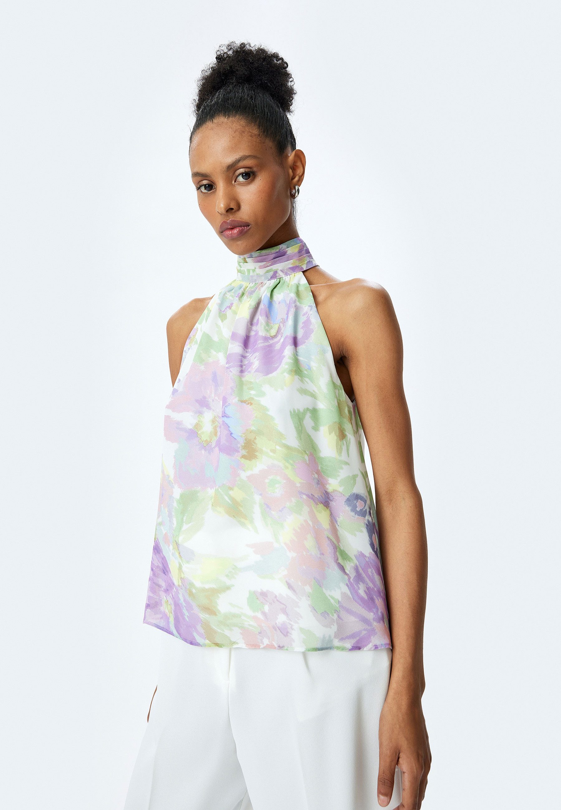 Koton Chiffonbluse Ärmellos Halfterkragen Chiffonbluse günstig online kaufen