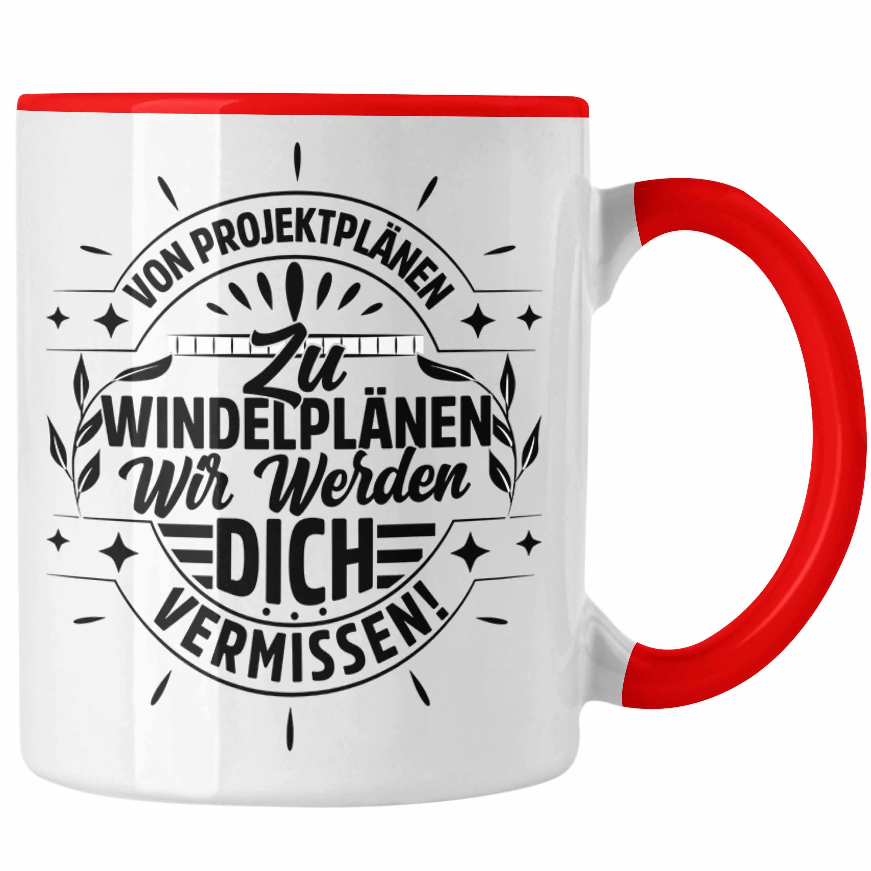 Trendation Tasse Mutterschutz Tasse Geschenk Abschied Mutterschutz Kaffeetasse Kollegi Rot