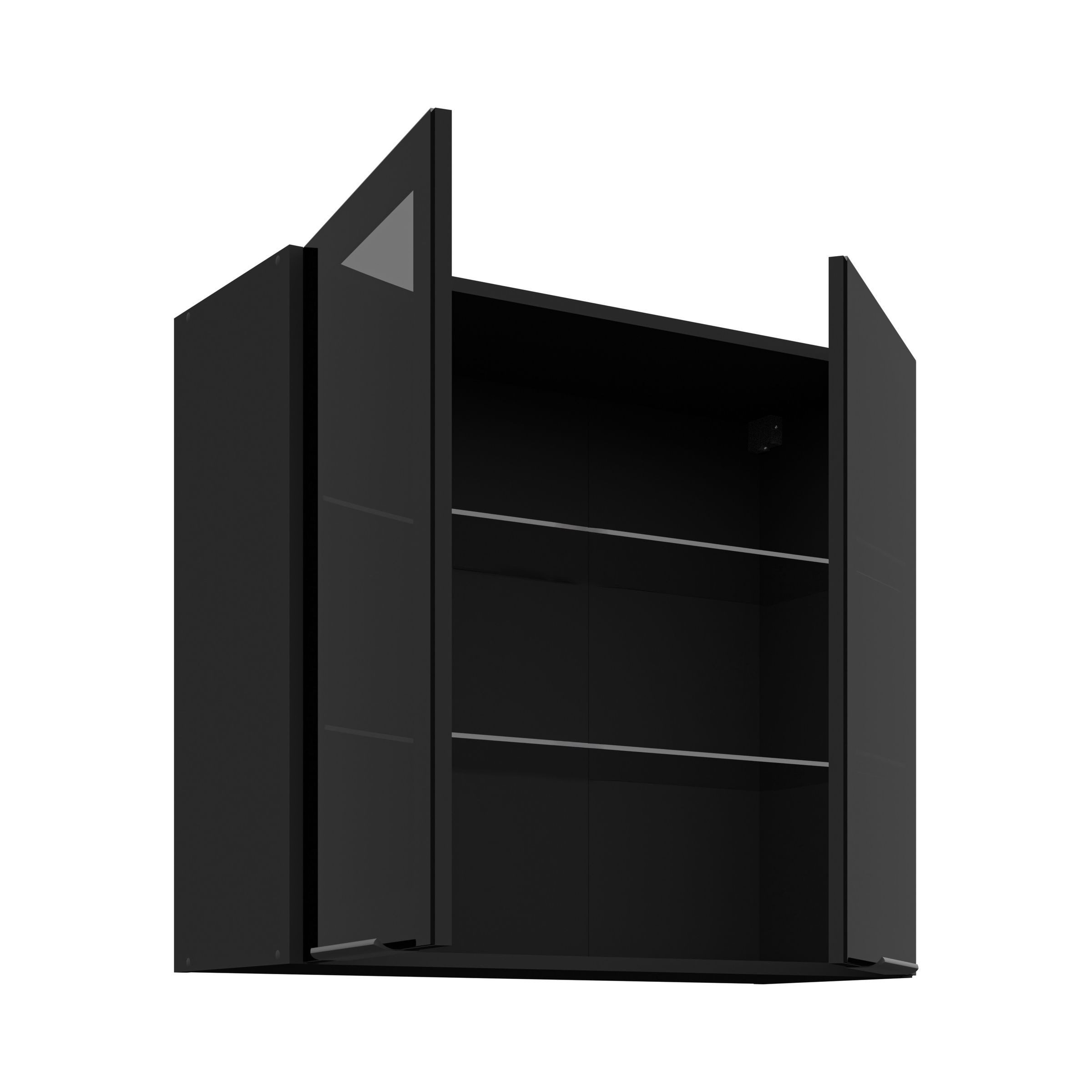 Küchen-Preisbombe Glashängeschrank 80 Küche SIENA Schwarz günstig online kaufen