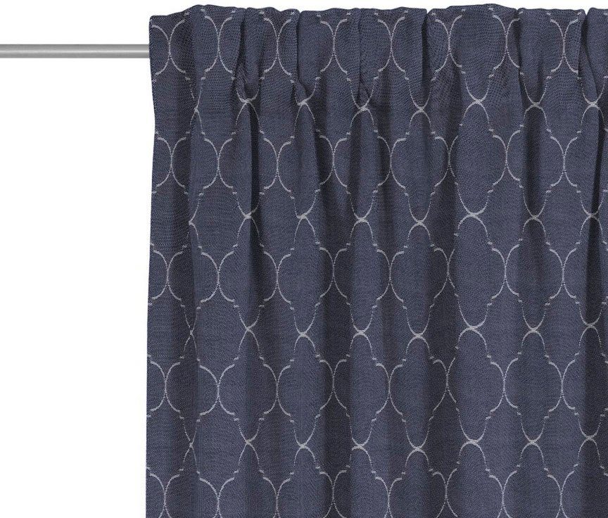 Vorhang Indian Cortezada, nachhaltig Bio-Baumwolle aus blickdicht, (1 St), Multifunktionsband dunkelblau Jacquard, Adam