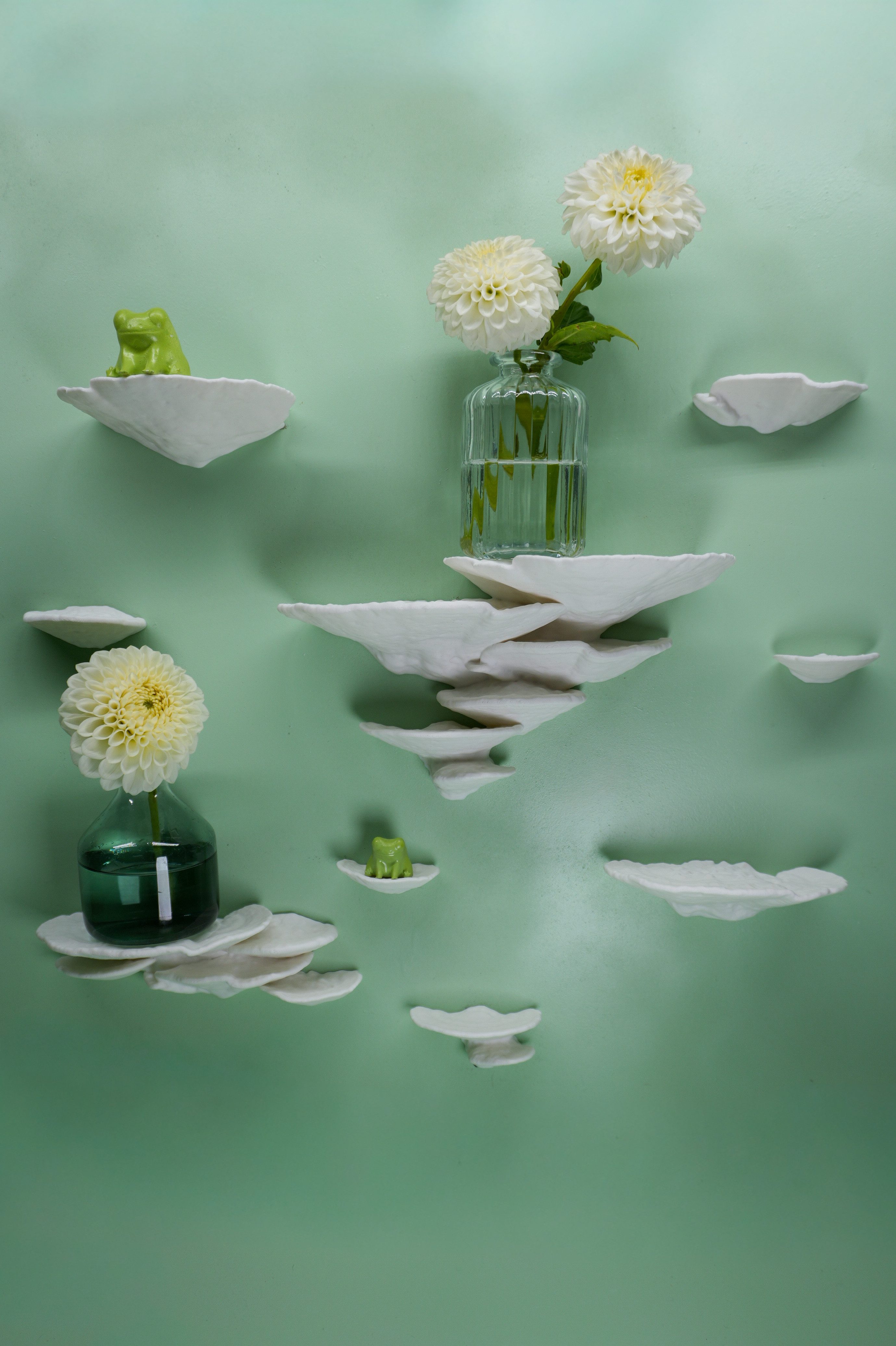 Roomberry Deko-Wandregal Pilzwandregal Set 9-tlg. Trameten – Schwebendes Wandregal Deko, Deko-Wandregal Set 9-tlg., Made in Germany