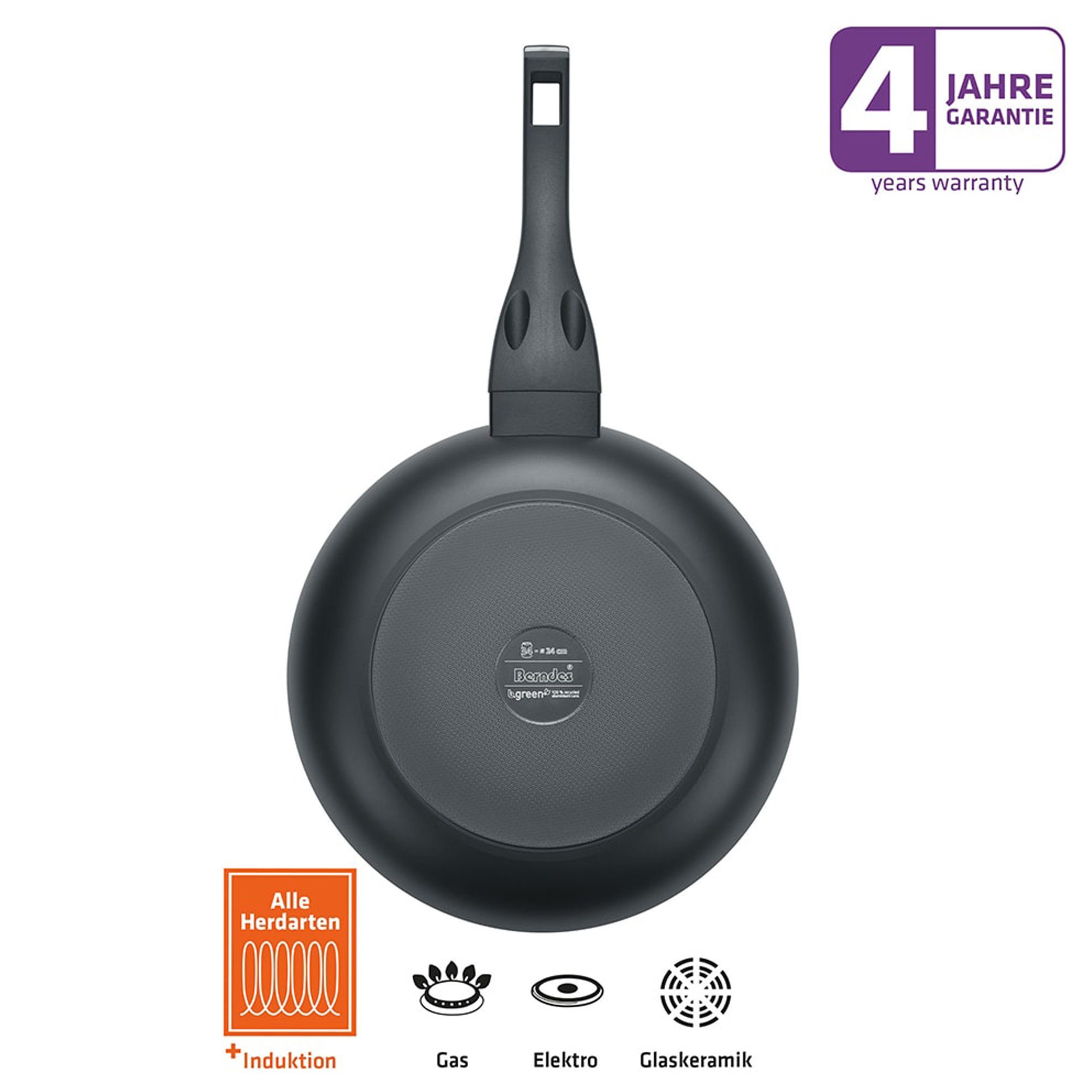 Berndes Wok Asiawok Pfanne b.green 28 cm Induktionsgeeignet, Aluminium, Aus 100 % recycelten Dosen