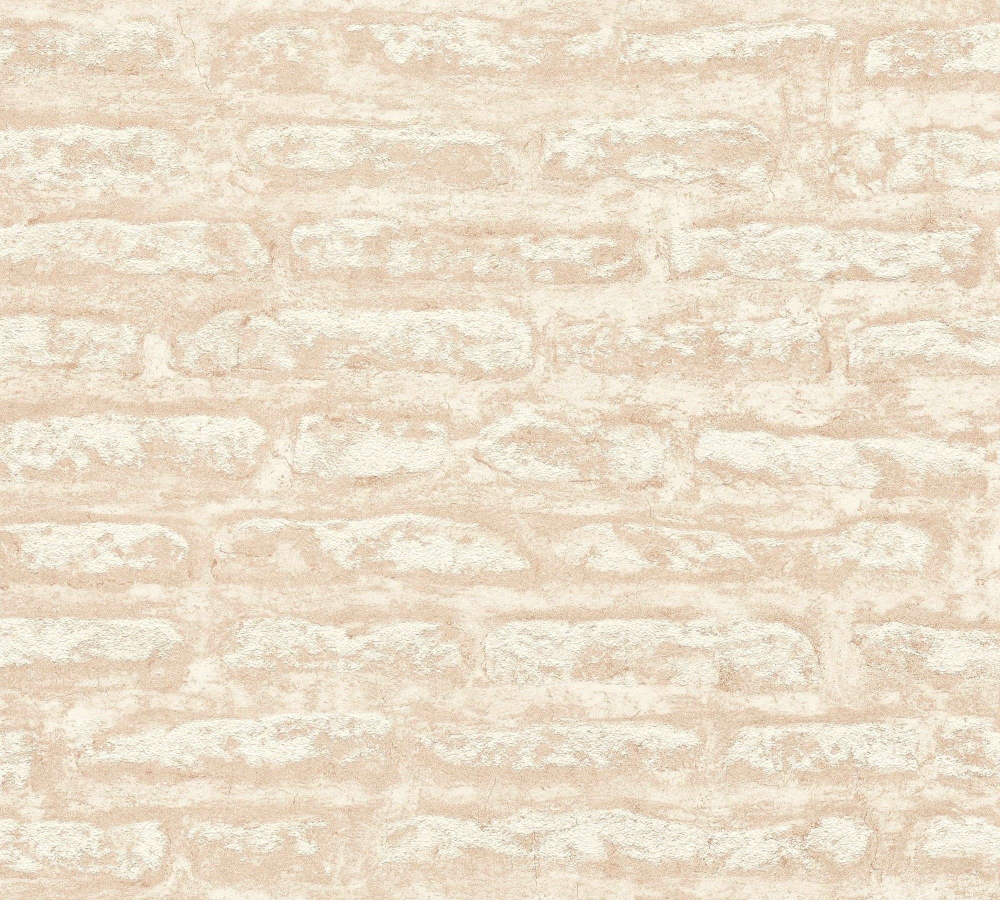 steintapete Vliestapete Steinwand, 2 Création Beige,Weiß (1 Tapete St), strukturiert, Attractive Steinoptik A.S. matt, steinwand steinoptik Hellbraun Weiß