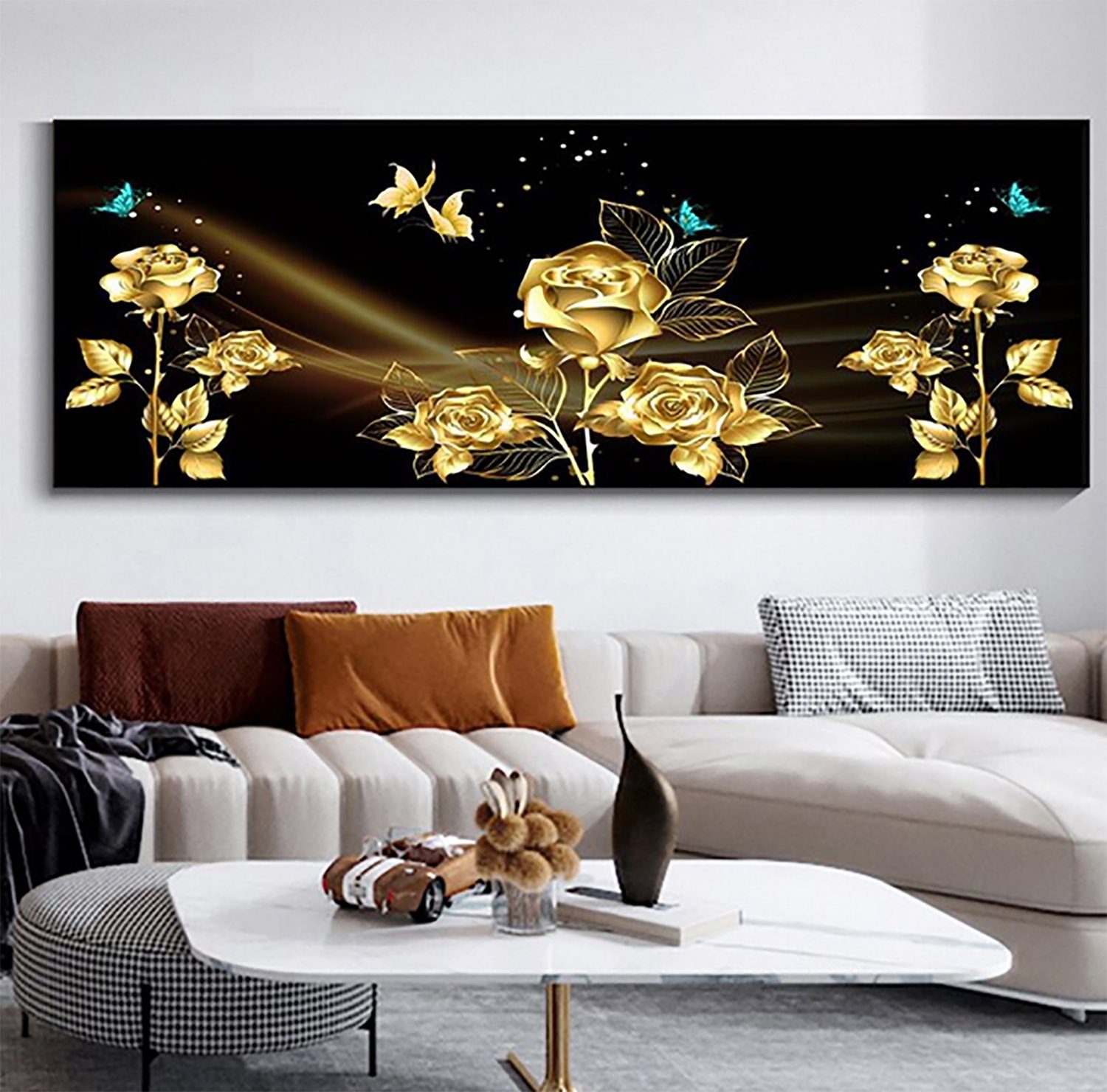 TPFLiving Kunstdruck (OHNE RAHMEN) Poster - Leinwand - Wandbild, Außergewöhnliche Blumenmotive in Breitbild-Format - (Leinwand Wohnzimmer, Leinwand Bilder, Kuns – Bild 3 von 5