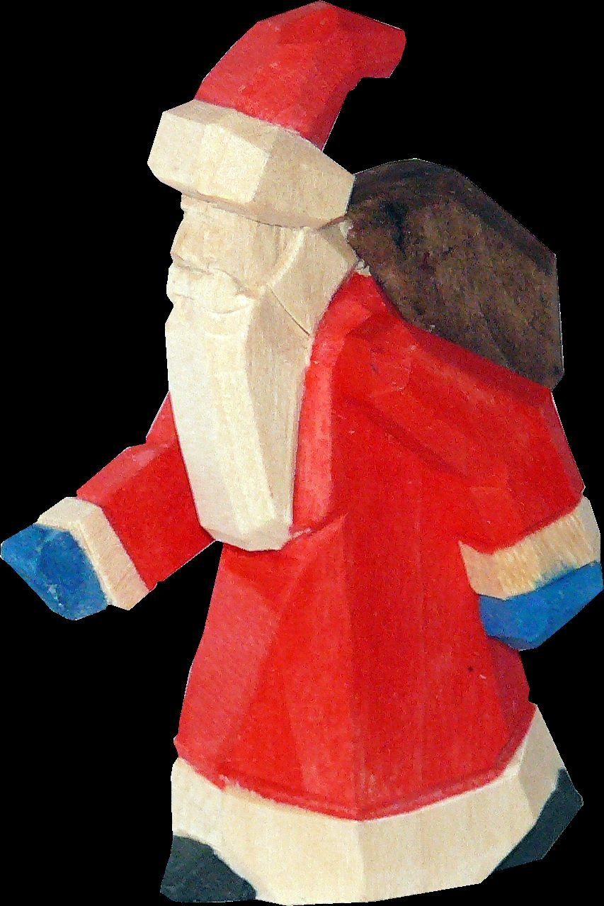 Weihnachtsmann geschnitzt Weihnachtsfigur bunt 6cm