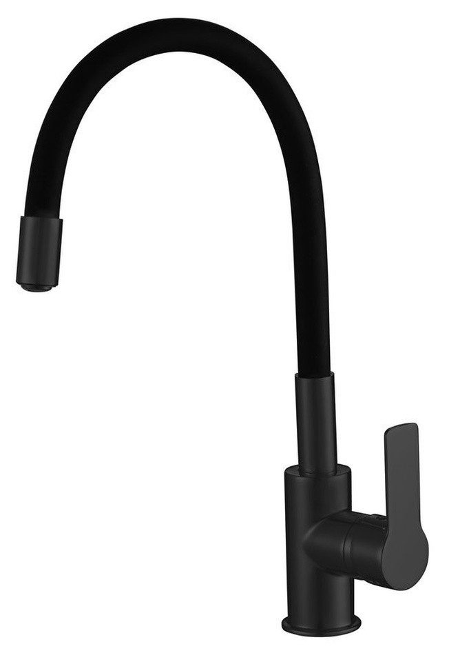 Aqualine Küchenarmatur LORE Küchenarmatur mit flexibler Auslauf, Schwarz matt Aqualine-1106-70B