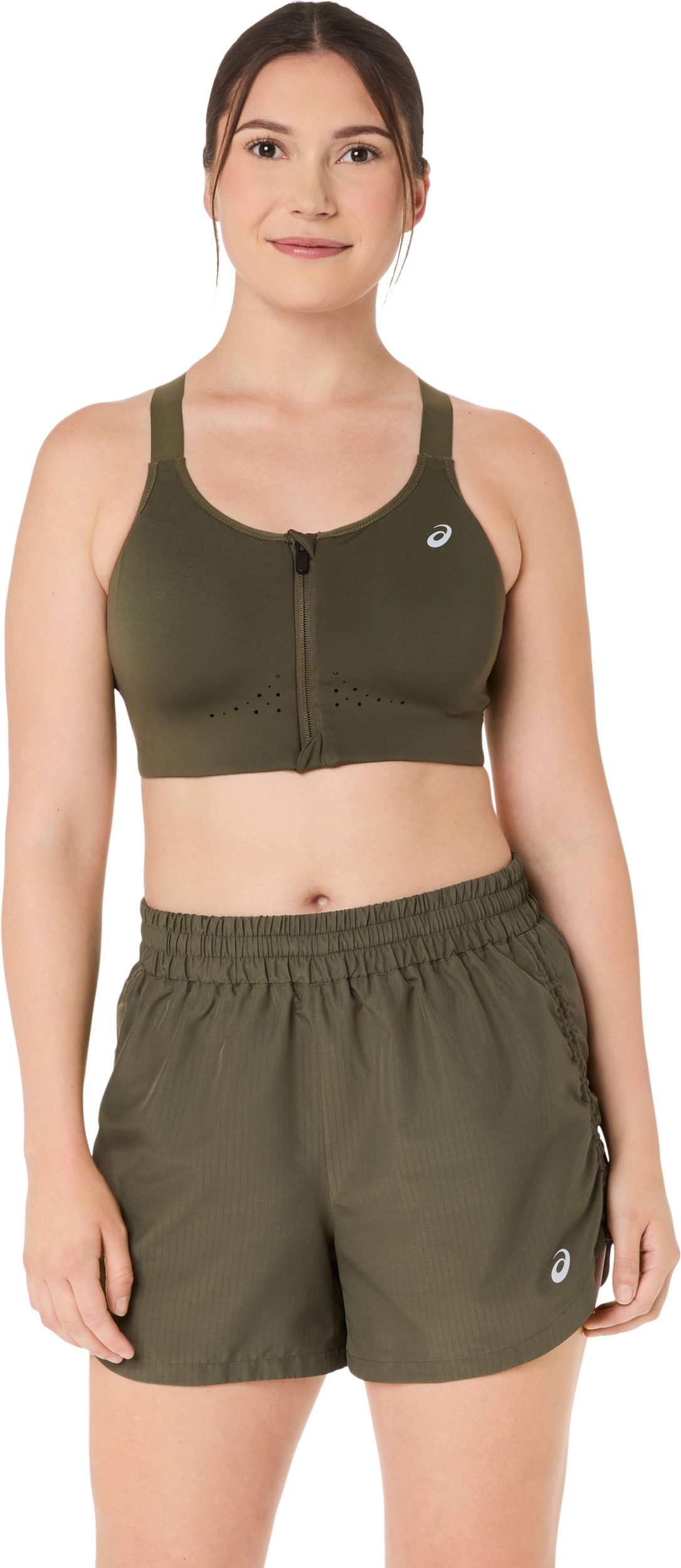 Asics Sport-BH ROAD COMBINATION ZIP BRA DARK OLIVE
