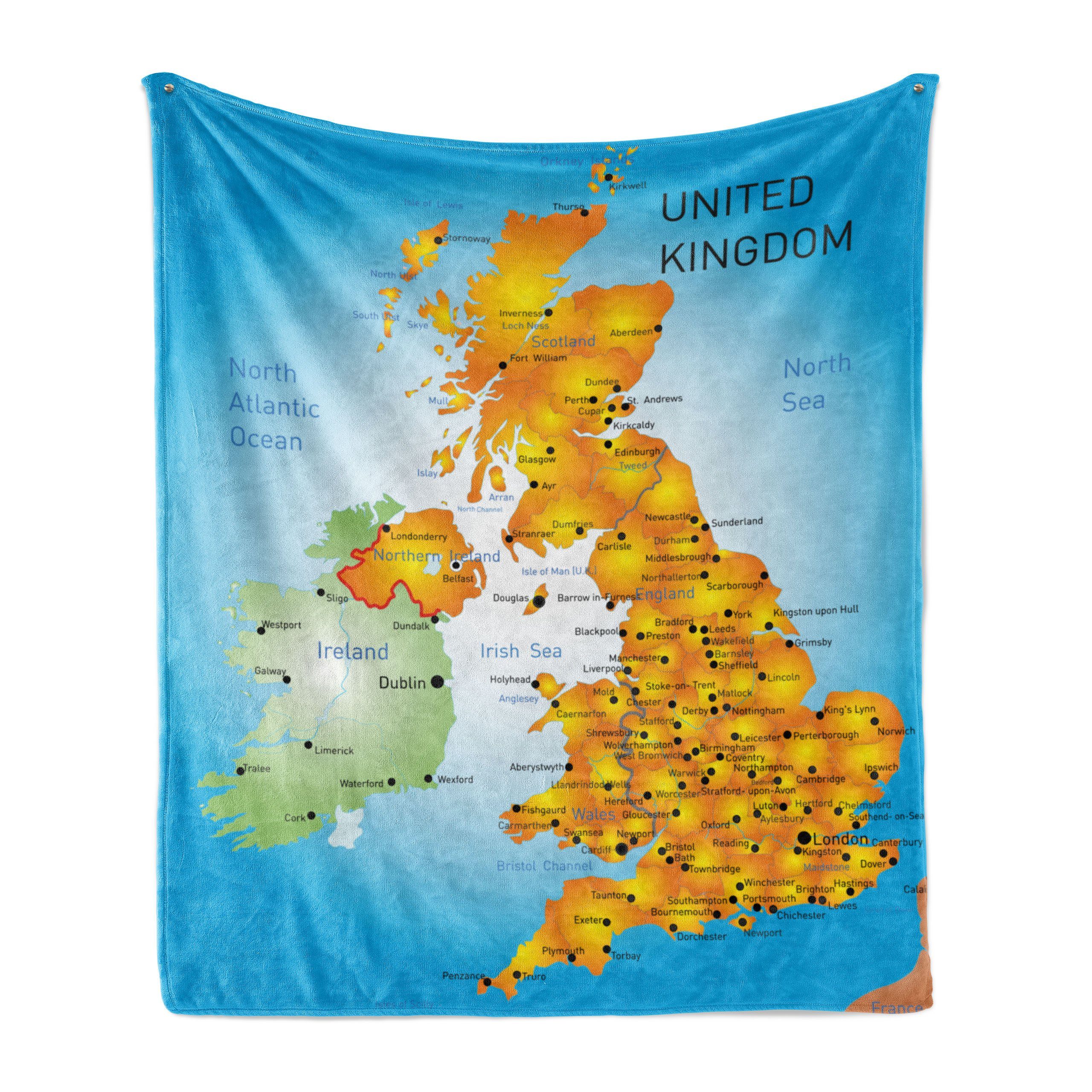 Wohndecke Gemütlicher Plüsch für und Vereinigtes Außenbereich, Königreich den Innen- Borders Abakuhaus, Karte Land