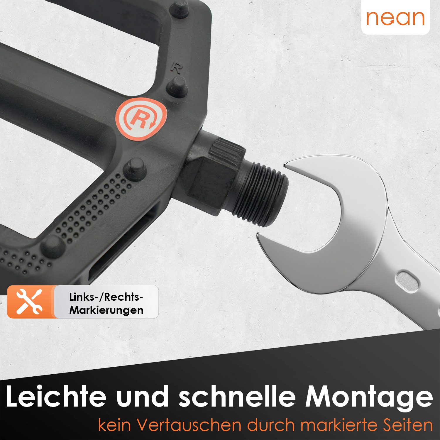 nean Fahrradpedale Fahrradpedale Pedale Sport (mit Reflektor, StVZO-Zugelassen, 9/16", 2er-Set)