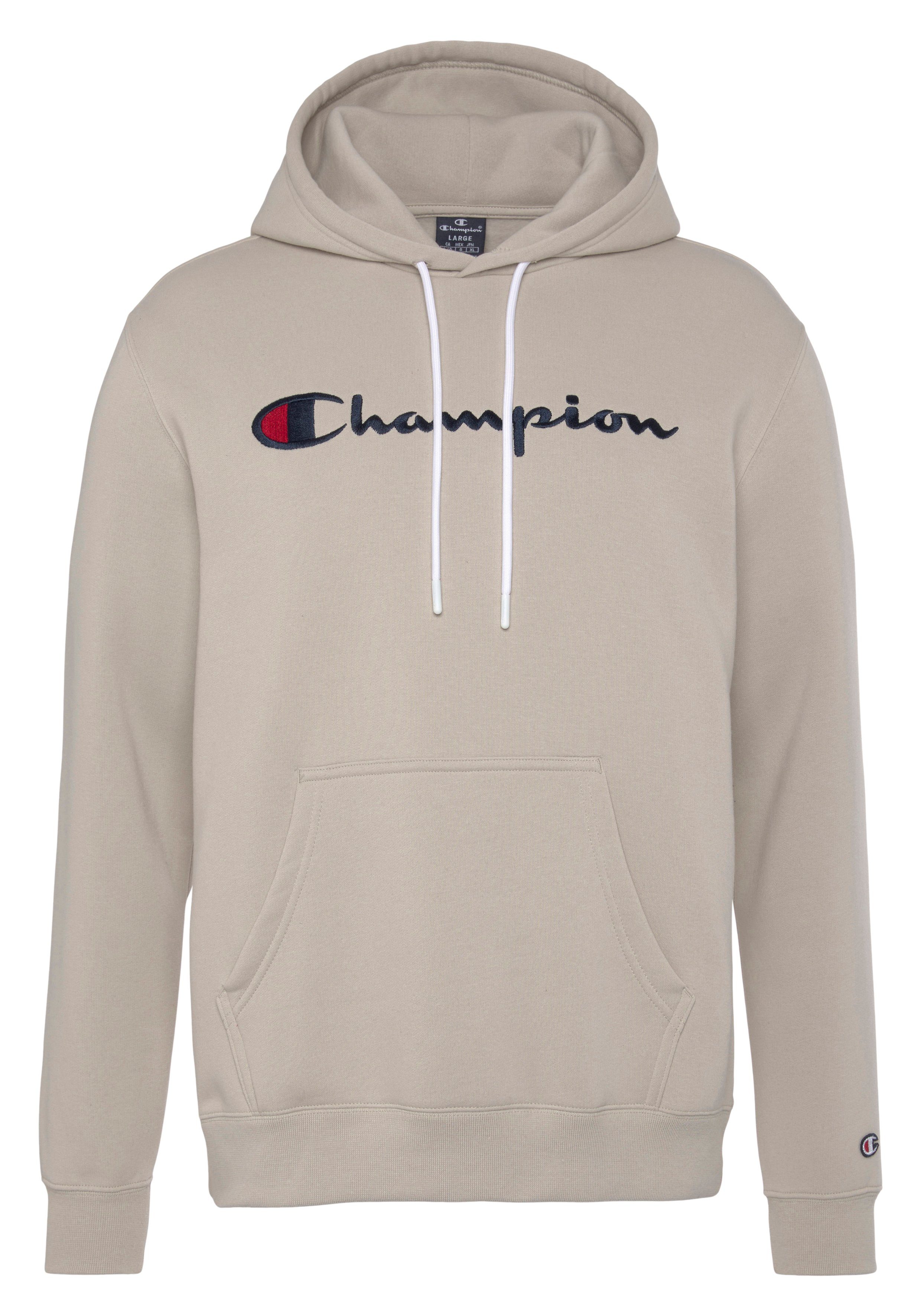 Champion Sweatshirt Classic Hooded large Sweatshirt Steingrau Log