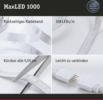 Paulmann LED-Streifen MaxLED 1000 Stripe 2,5m IP44 Cover 2700-6500K 27W 24V Silber, 1-flammig, Tunable White