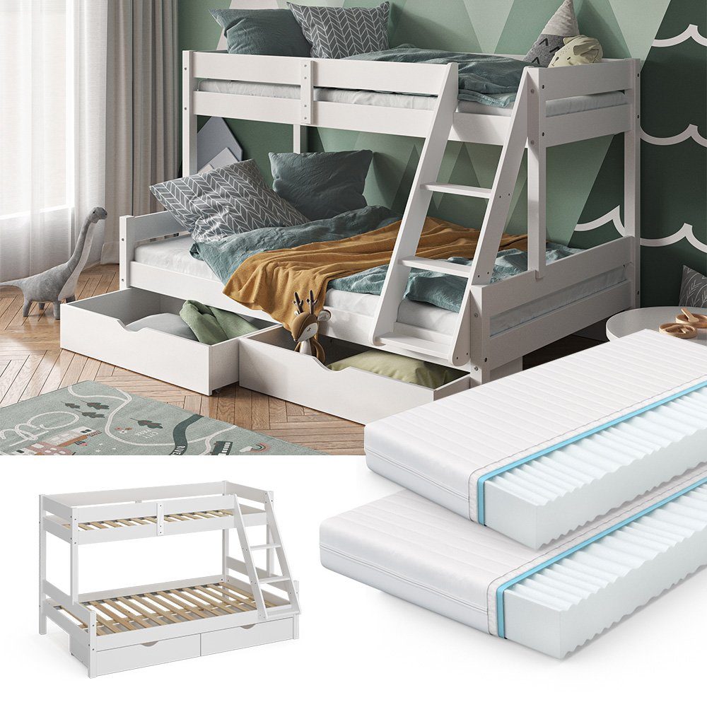 VitaliSpa® Etagenbett Everest, Weiß, 120x200 / günstig online kaufen