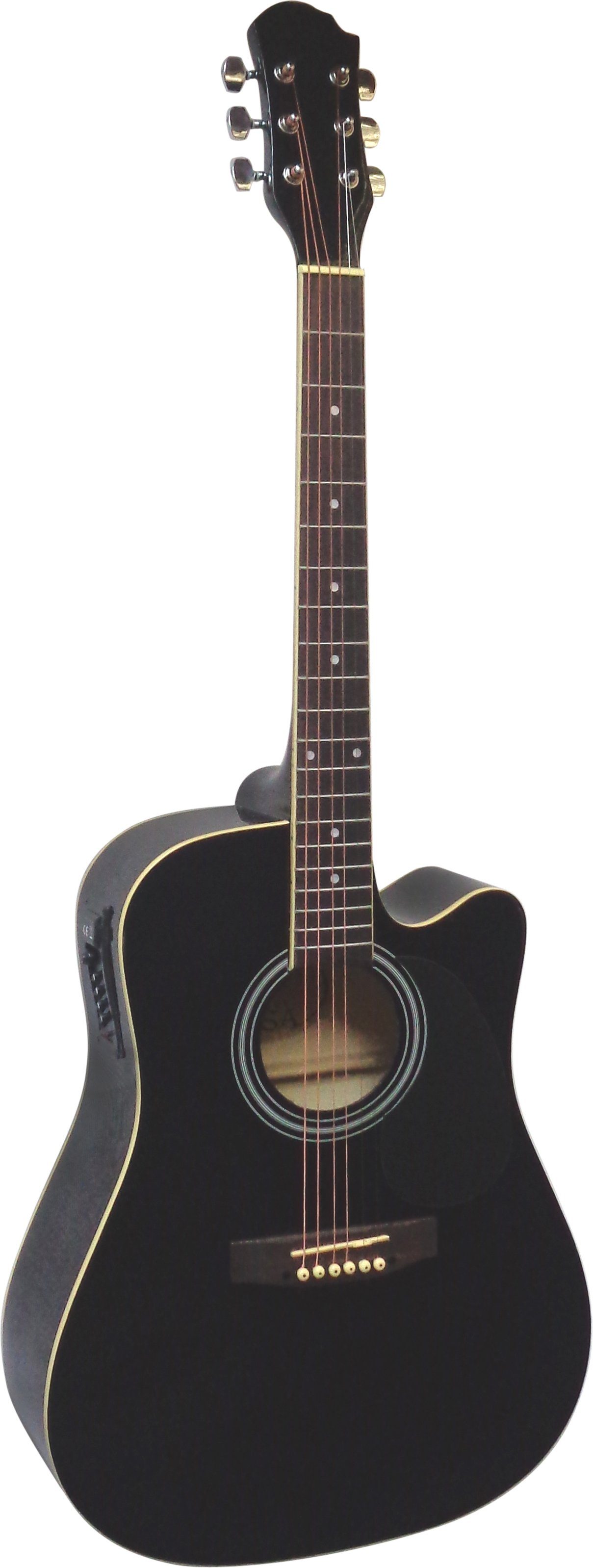 Akustikgitarre 4/4 Western Gitarre mit Tonabnehmer und aktiver Elektronik - Cutaway