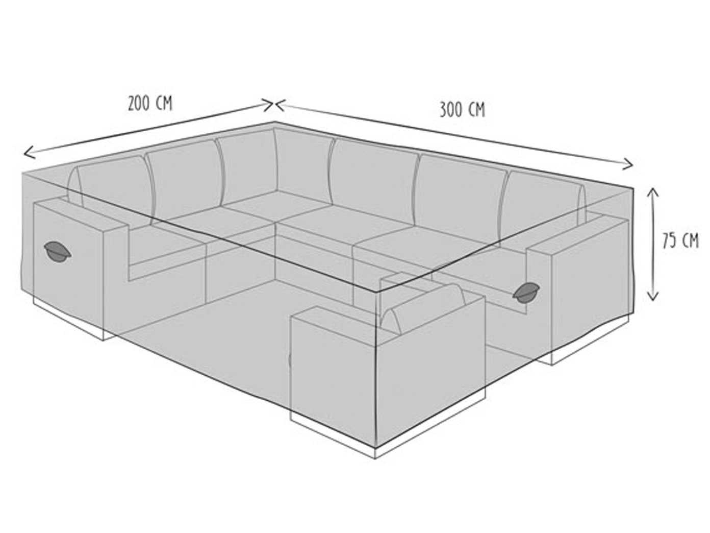 PEREL Gartenmöbel-Schutzhülle (1-St), Abdeckung Lounge-Möbel atmungsaktiv Abdeckhaube Rechteckig 300x200cm