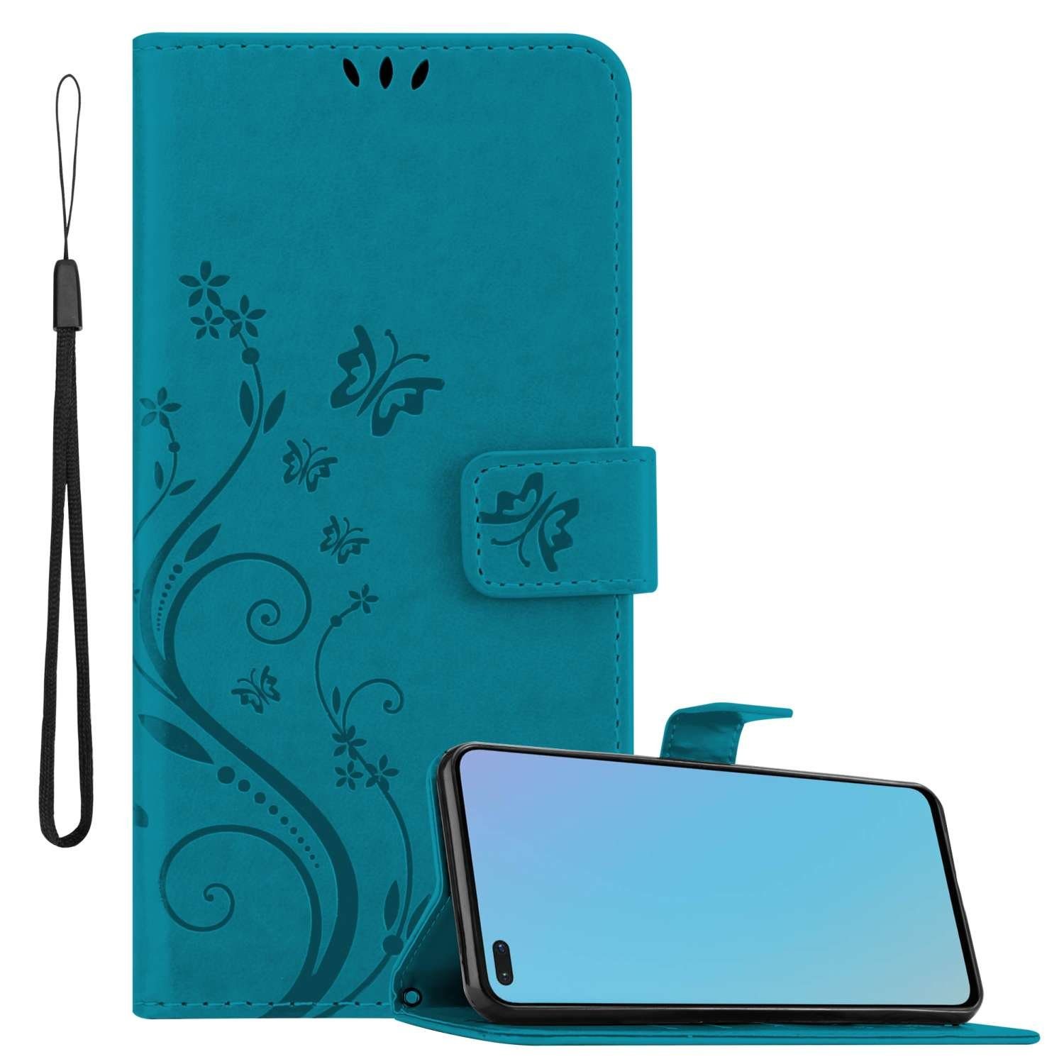 Cadorabo Handyhülle für OnePlus Nord Hülle OnePlus Nord, Hülle Schutzhülle Blumen Flower mit Standfunktion Kartenfach Magnet