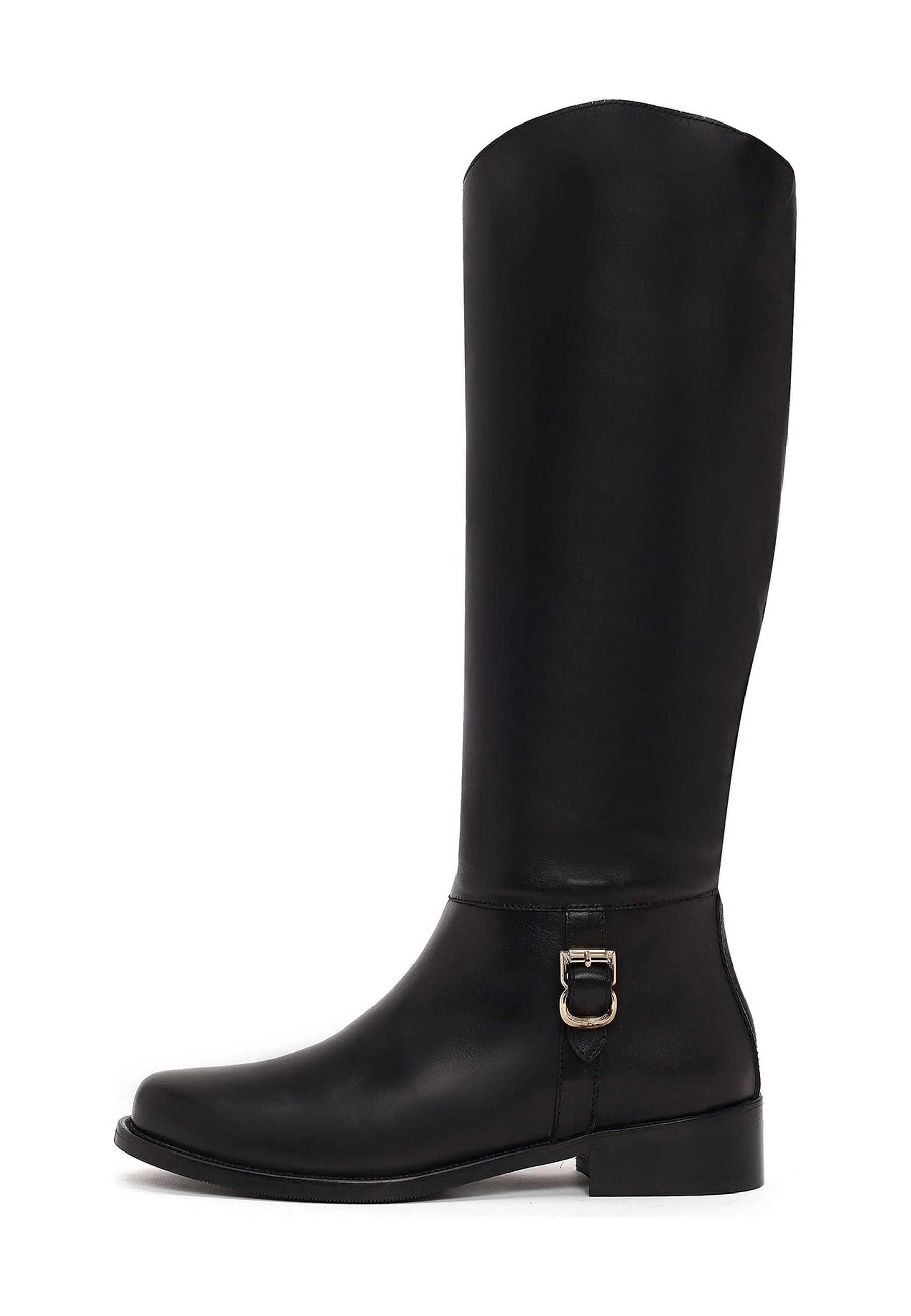 Derimod Echtleder Kniehohe Stiefel Mit Niedrigem Absatz Bootsschuh