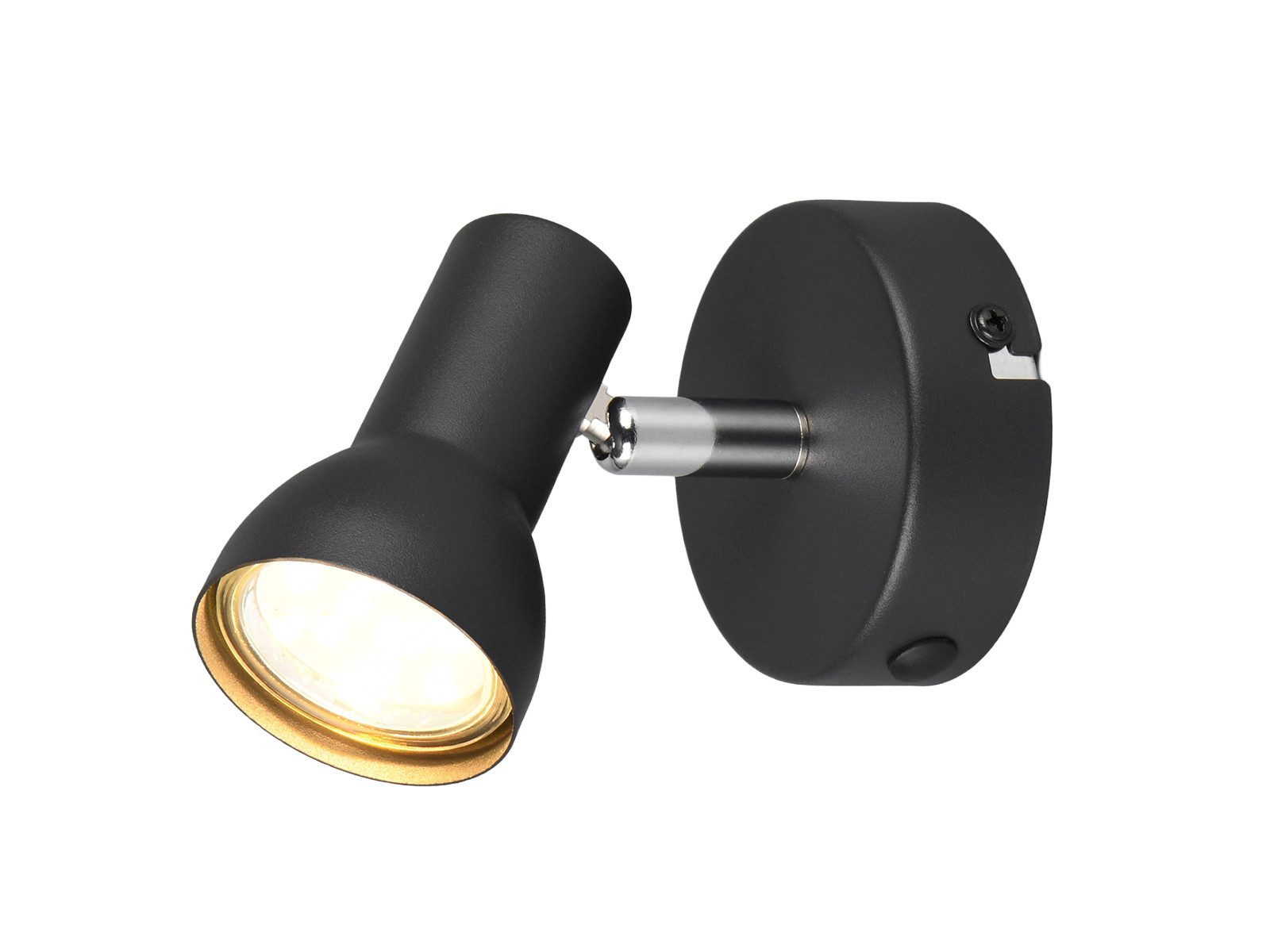 Reality Leuchten Wandstrahler, ohne Leuchtmittel, Wandleuchte-n innen, moderne Lichtspots in Schwarz, Durchmesser 8cm