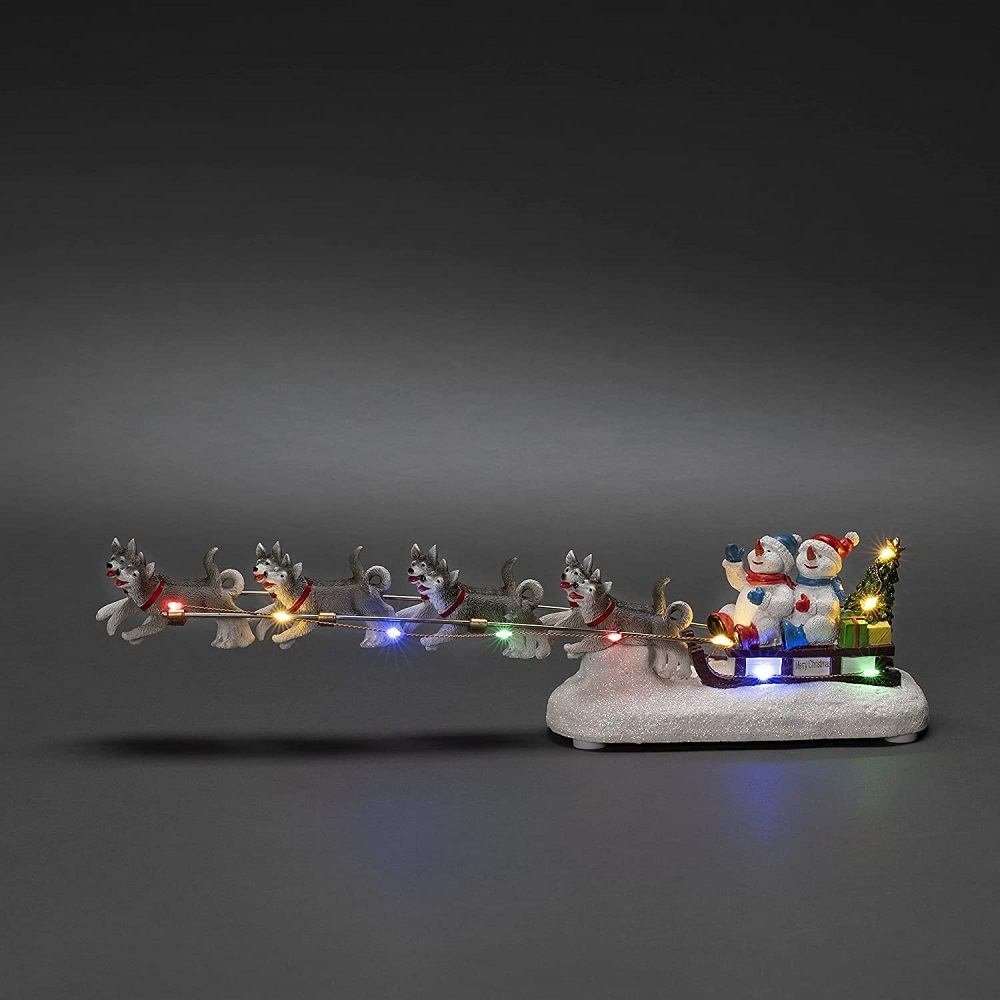 KONSTSMIDE Weihnachtsdorf 4242-000 LED Szenerie Schneemänner Hundeschlitten