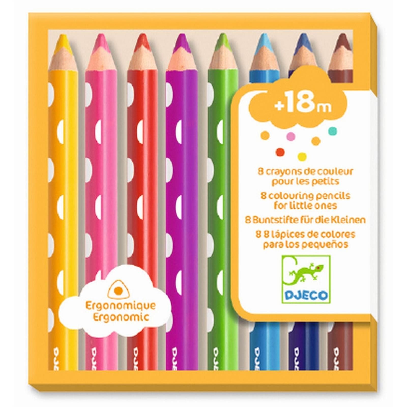 DJECO Buntstift Djeco dicke Buntstifte für Kleinkinder bunt 8 Stück