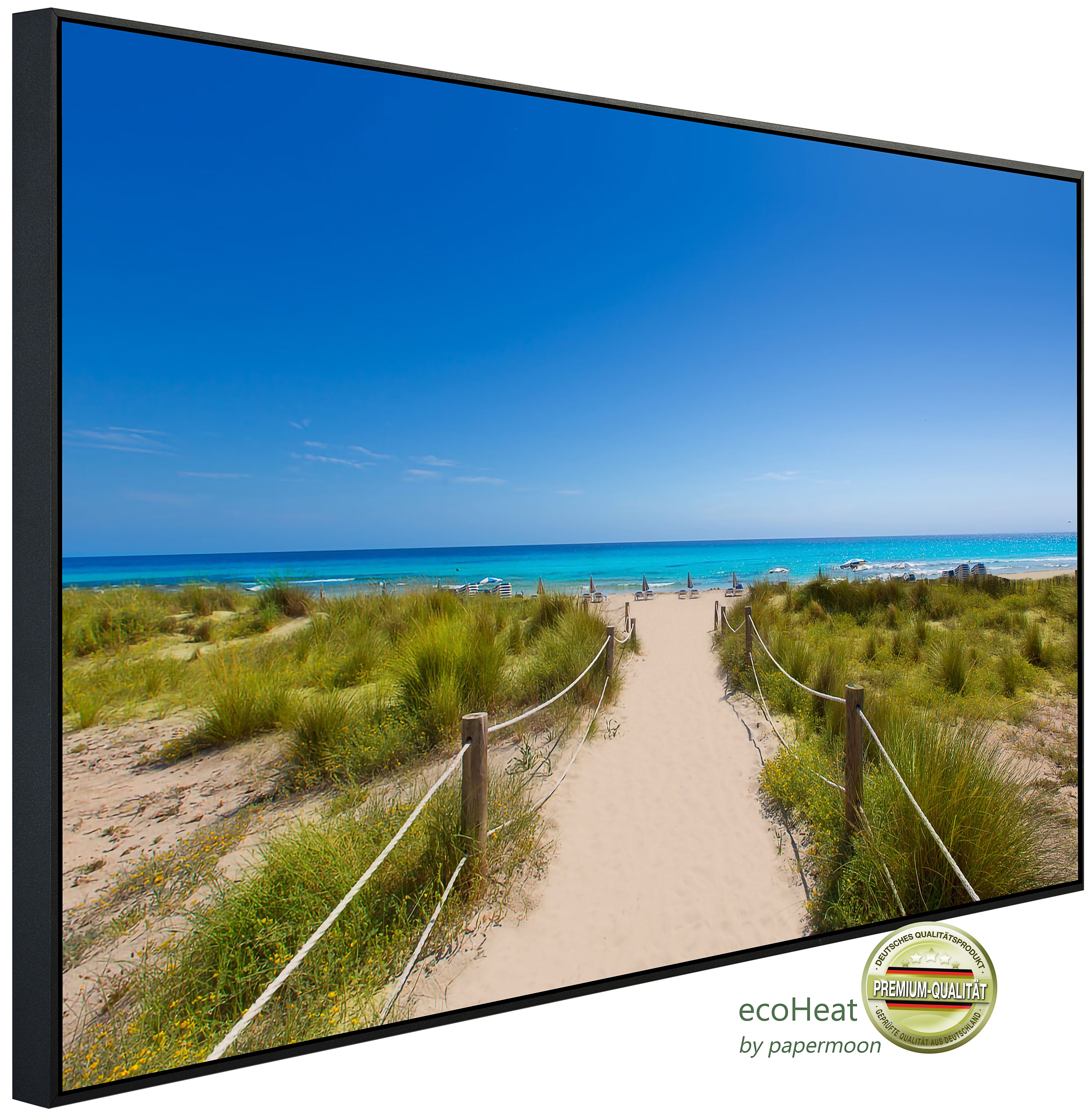 Papermoon Infrarotheizung INFRAROT-BILD-HEIZUNG, Dünen auf Menorca, TÜV-Rheinland/GS zertifiziert, angenehme Strahlungswärme