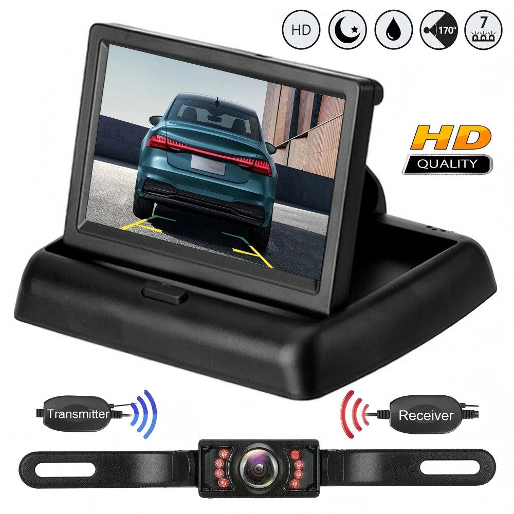 Mit 4.3'' LCD Monitor Nachtsicht Einparkhilfe Auto KFZ PKW Kamera Rückfahrkamera