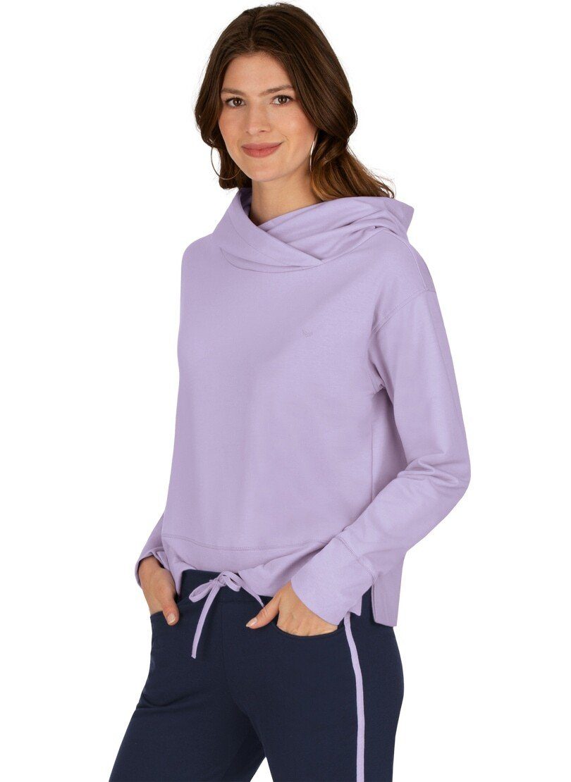 Kapuzenpullover Sweatshirt Trigema Dünner flieder TRIGEMA