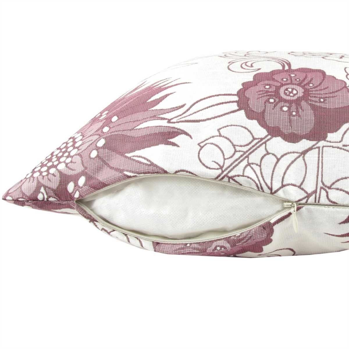 cm) Blumendesign, Silbergrau-Bordaux bedruckt mit Kissenbezüge, Kissenbezug beidseitig Stück), (40x40 (1 Arsvita