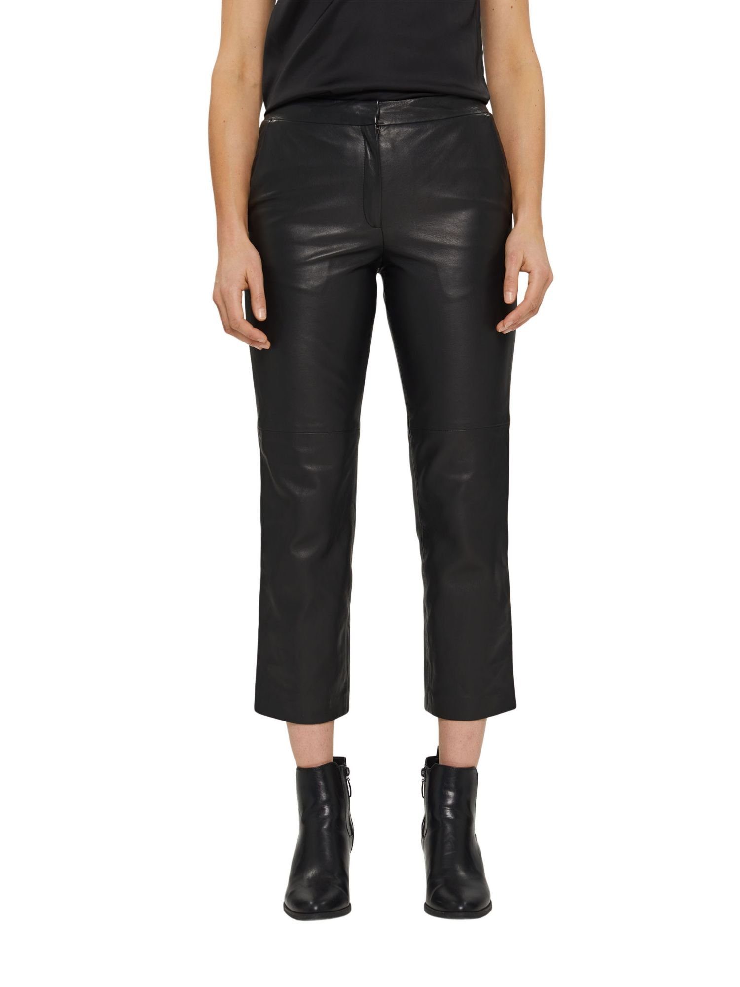 Esprit Collection Lederhose »Aus Leder: Cropped Hose« online kaufen | OTTO