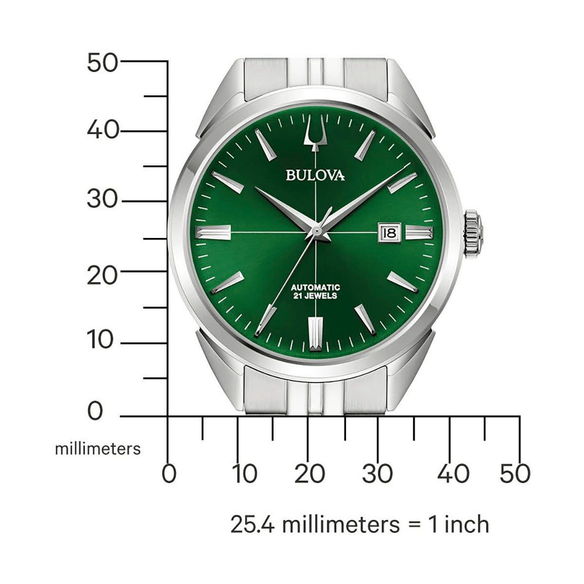Bulova Automatikuhr 96B424, Armbanduhr, Herrenuhr, Damenuhr, Edelstahlarmband, Saphirglas