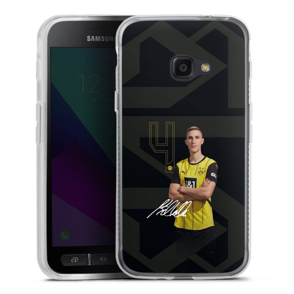 DeinDesign Handyhülle Borussia Dortmund Nico Schlotterbeck Offizielles Lizenzprodukt, Samsung Galaxy Xcover 4 Silikon Hülle Bumper Case Handy Schutzhülle