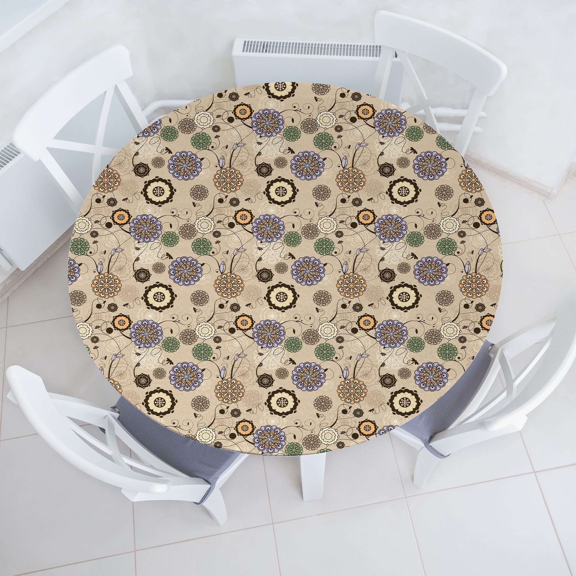 Tischdecke Rundum-elastische Stofftischdecke
