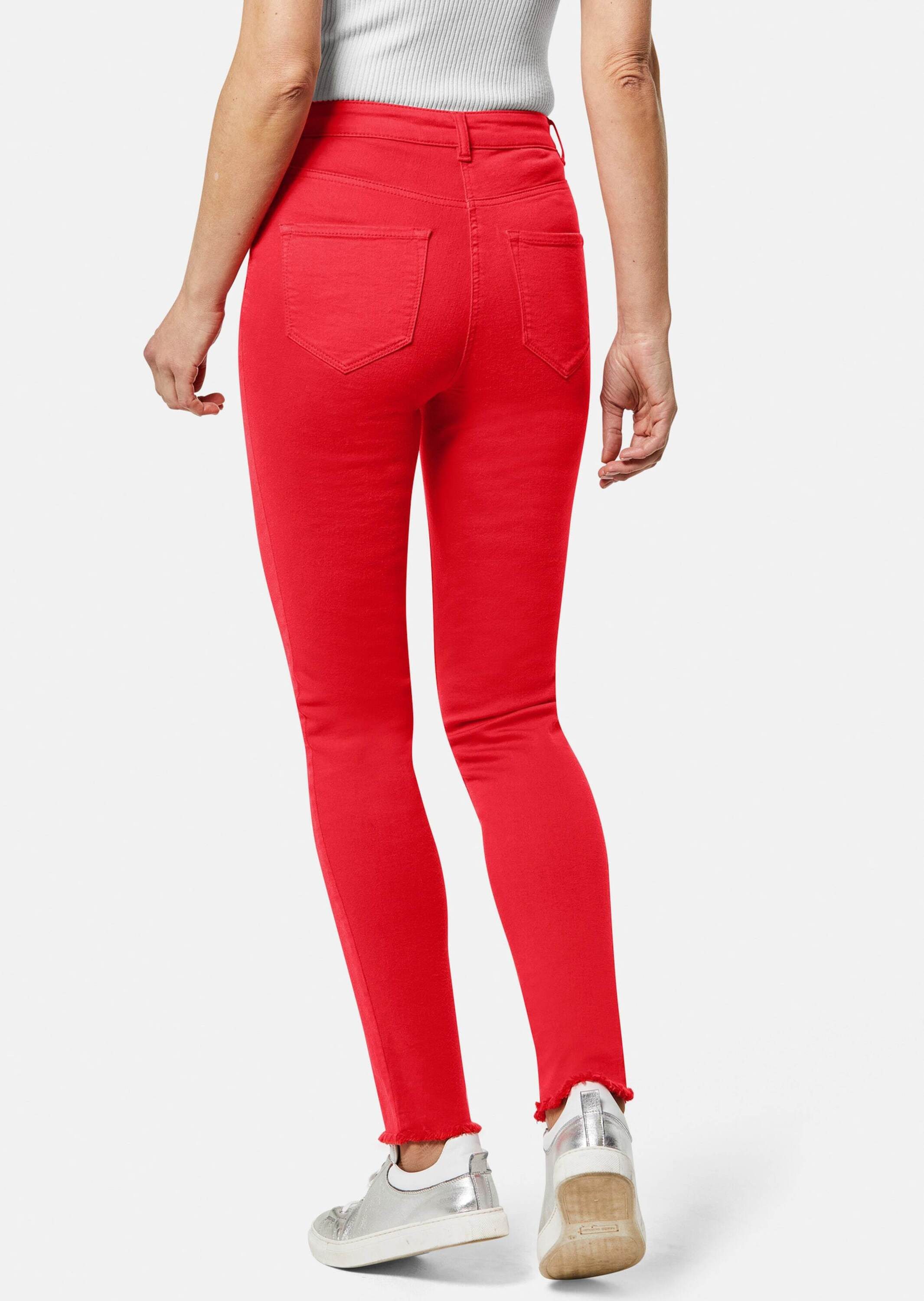 MADELEINE Gerade Jeans Mid Waist Skinny-Hose mit Fransen Fransenhose in schmale Silhouette, Five-Pocket-Stil – Bild 2 von 5