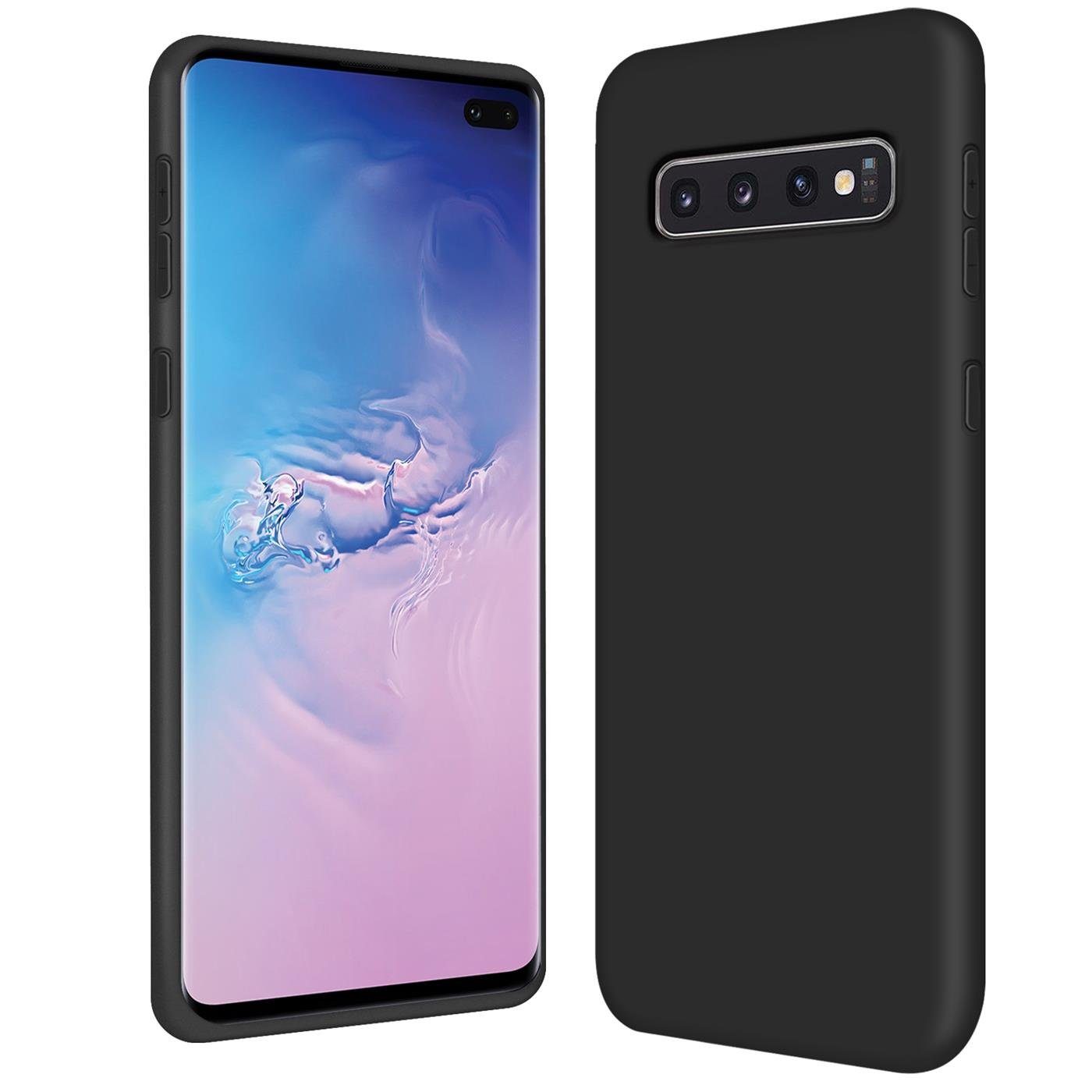 CoolGadget Handyhülle Silikon Case für das Samsung Galaxy S10 Plus Slim TPU Cover 6,4 Zoll, Weiche Schutz Hülle mit Innen Fleece aus Stoff Handy Tasche