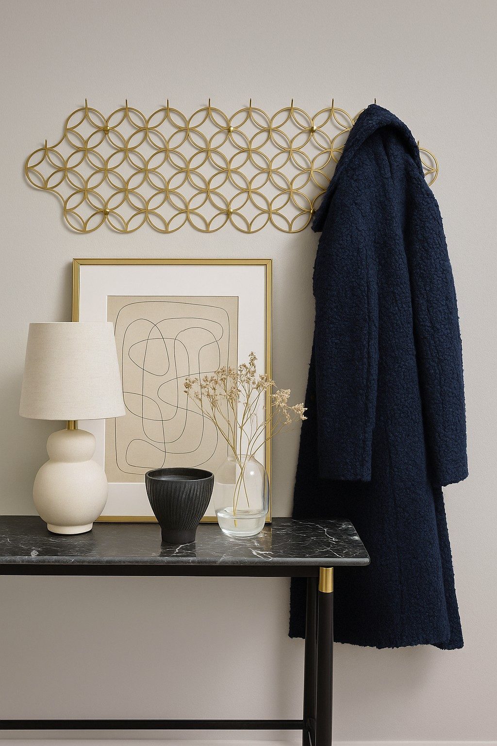 moebel-direkt-online Wandgarderobe Holo (Design-Wandgarderobe mit 10 Haken), aus Metall