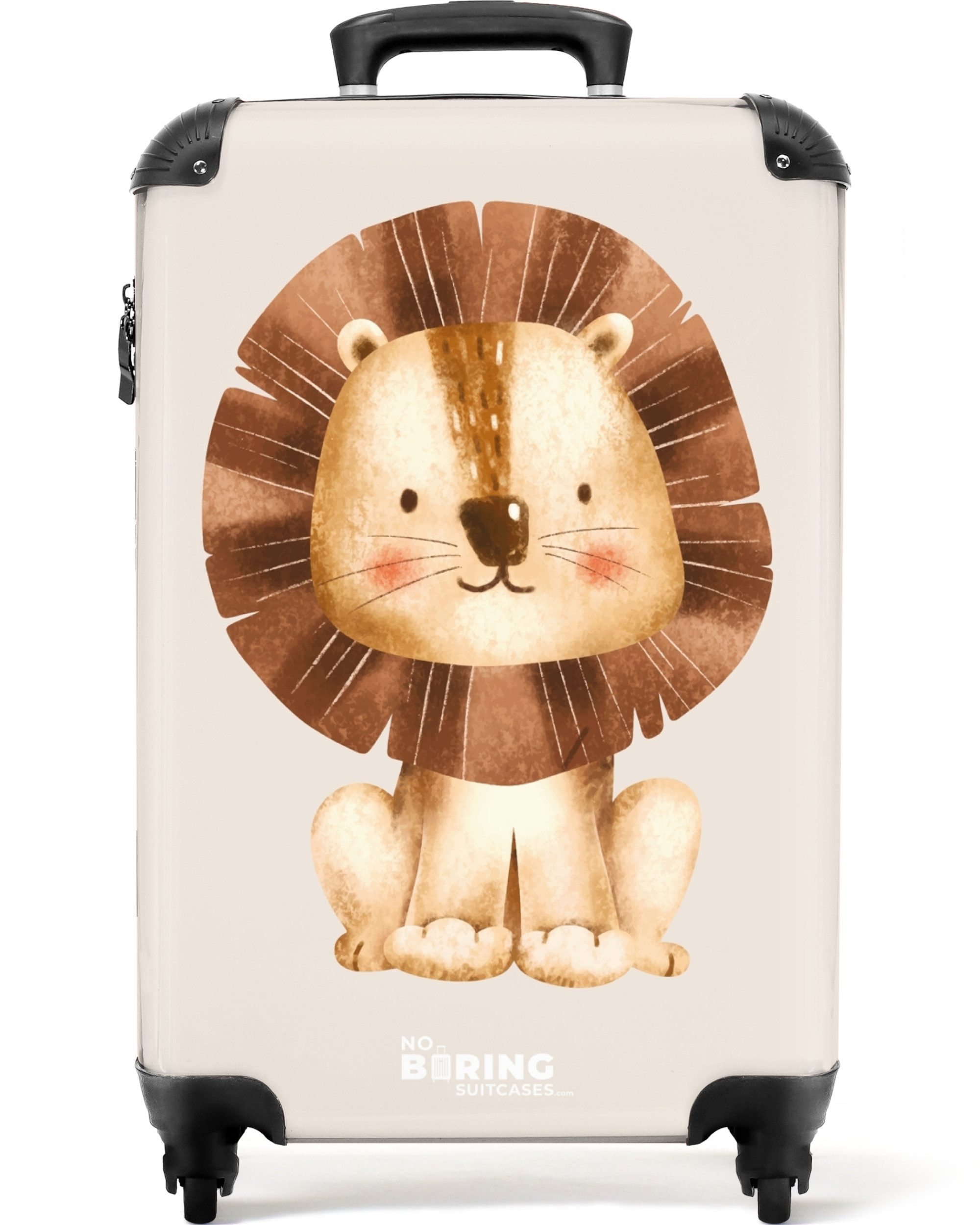 Kinderkoffer Baby - Löwe Illustration mit beige Hintergrund 55x35x20cm