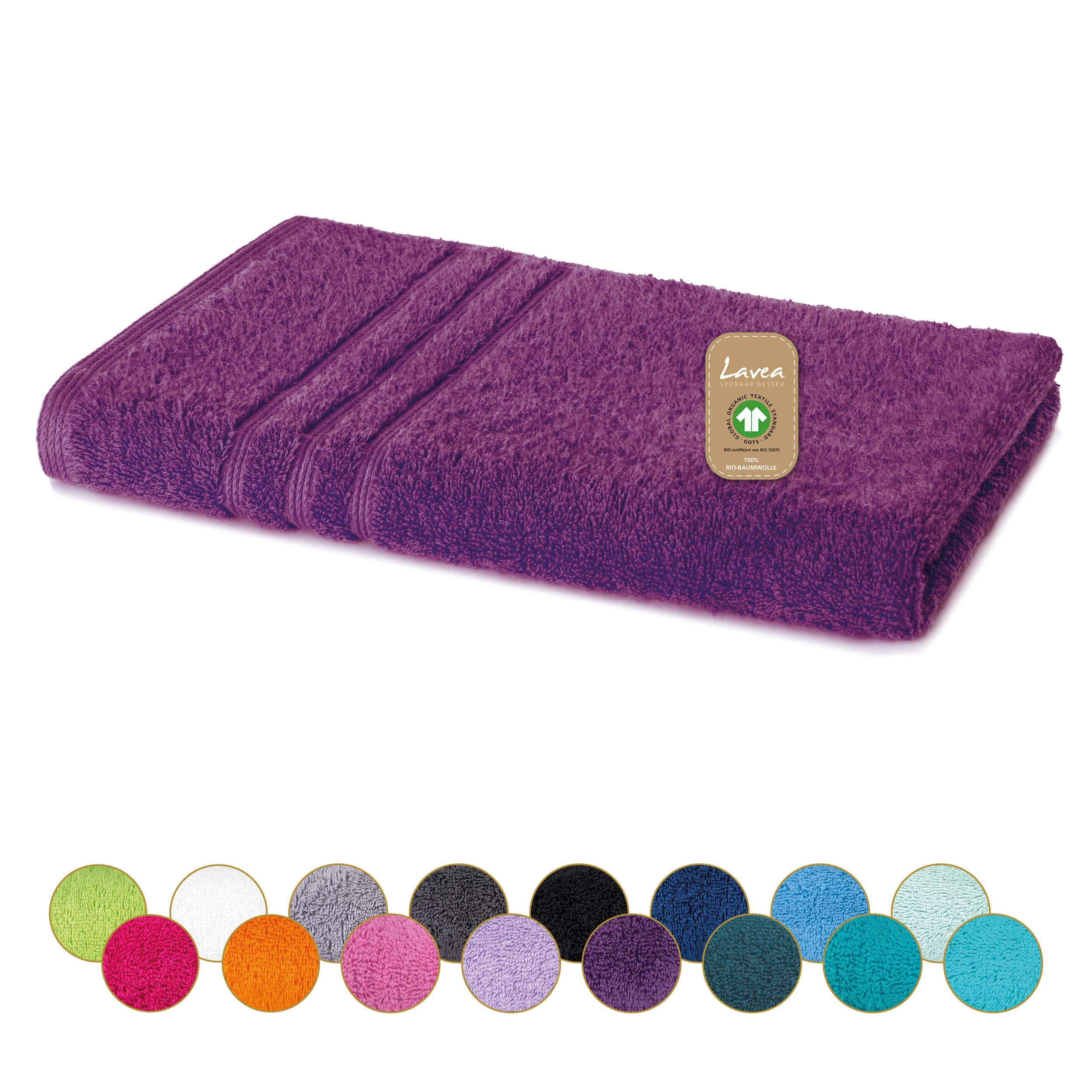 Lavea Handtücher Bali Handtuch 50x100 cm, Sporthandtuch, Fitness-Handtuch, Weiches Bio-Baumwollfrottee (1-St), pflegeleicht, GOTS-zertifiziert, extra saugstark mit 500g/m²