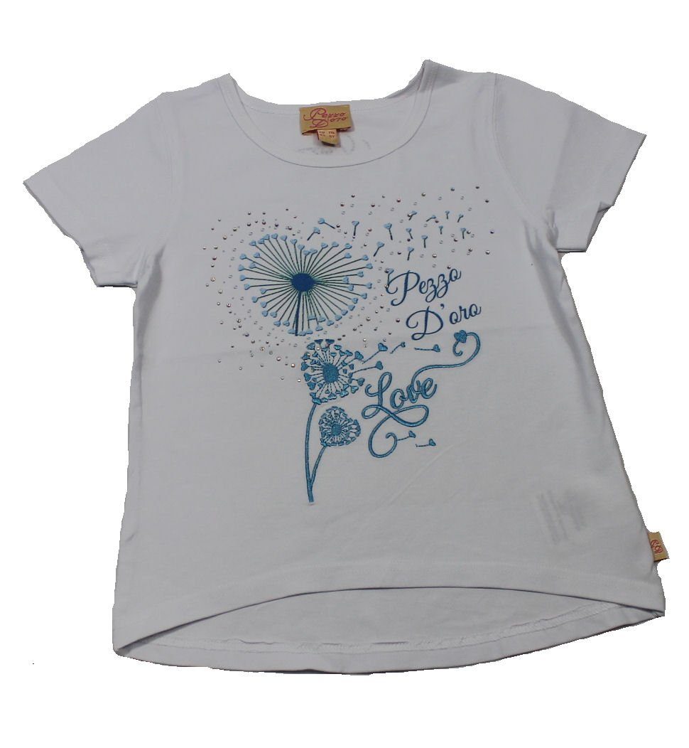 Pezzo D'oro T-Shirt Pezzo Doro T-Shirt Pusteblumen weiß (1-tlg)