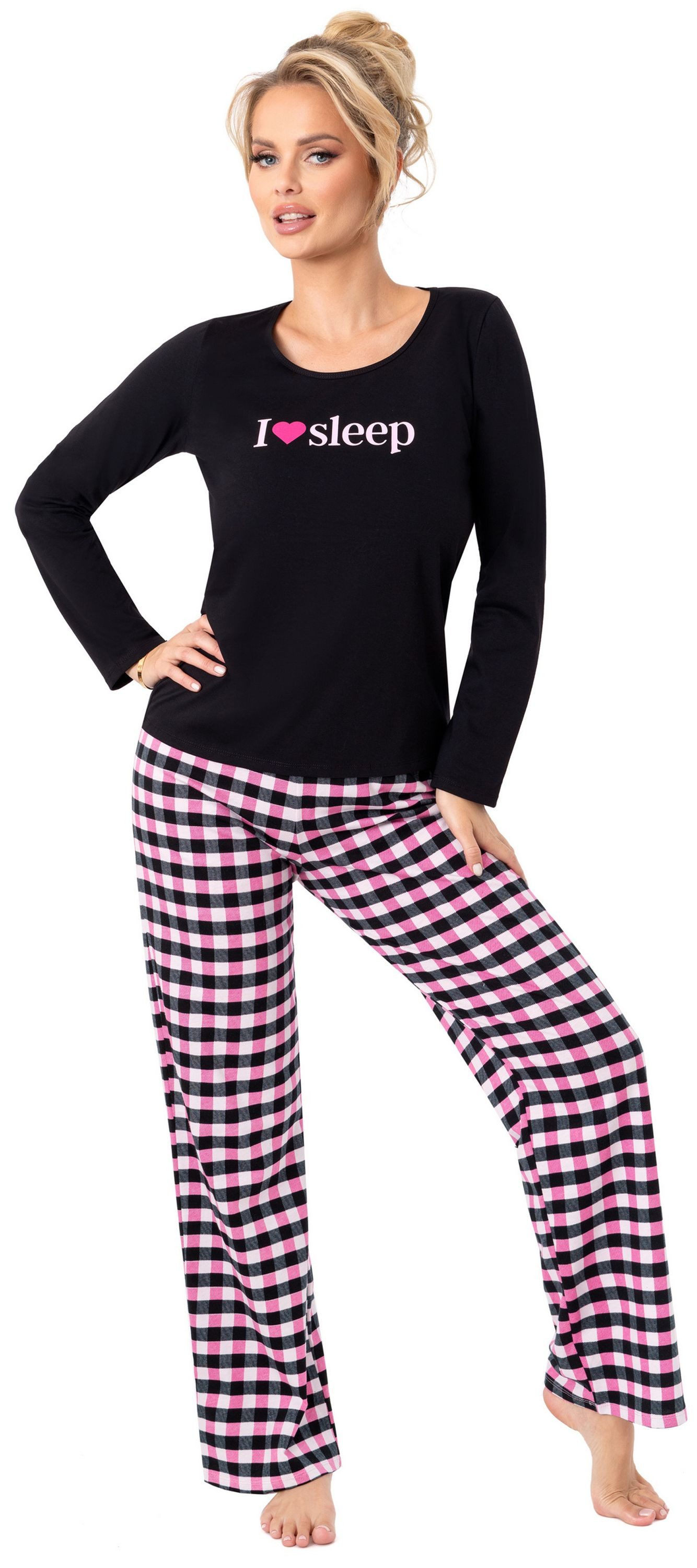 Donna Schlafanzug Sleep (Set, 2 tlg., 2-teilig) Damen Pyjama lang 2-teilig günstig online kaufen