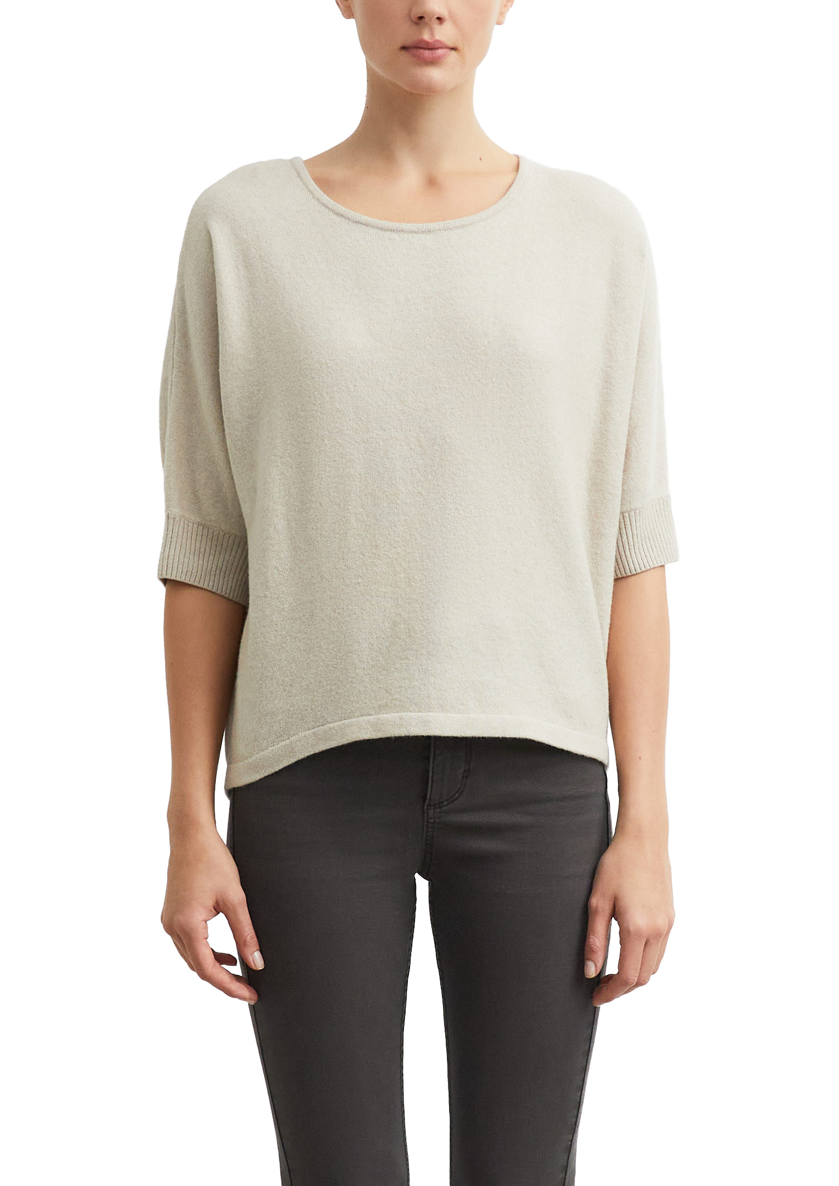 comma Strickpullover Halbarm-Pullover mit Stretch