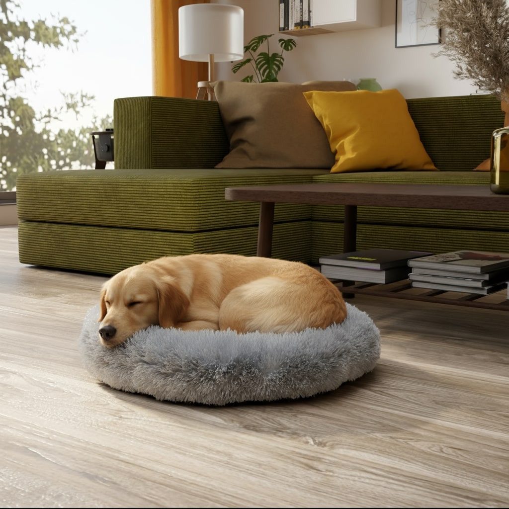 BENNO Tierbett Hundebett BALU Donut 60x60x16 cm, waschbar, rutschfest, Polyester, Hundebett BALU 60 cm – rundes Kuschelbett, waschbar, rutschfest