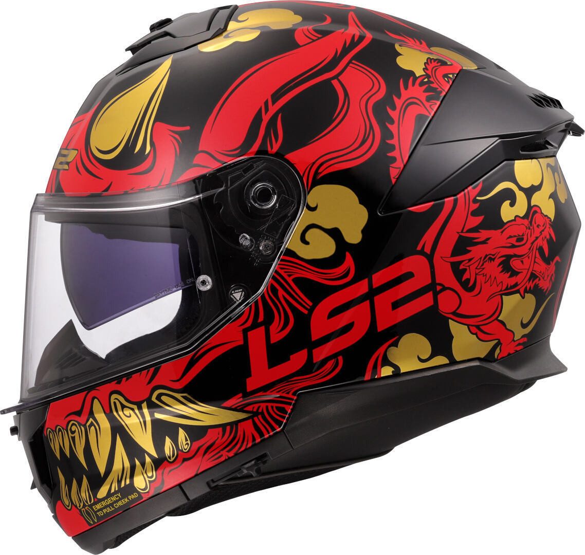 LS2 Motorradhelm FF808 Stream II Drako Helm, Vorbereitet Für Kommunikationssystem,integriertes Sonnenvisier