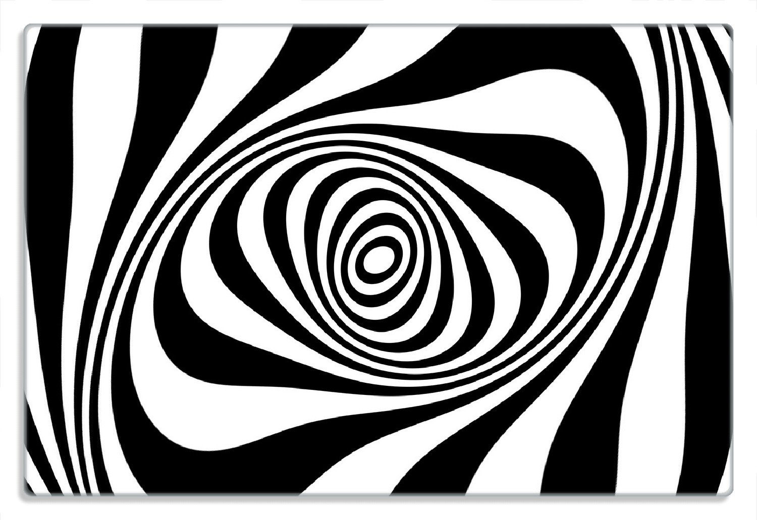 Wallario Frühstücksbrett Optische Täuschung - Zebra Muster - schwarz weiß, (inkl. rutschfester Gummifüße 4mm, 1-St), 20x30cm