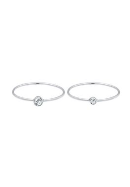 Elli Ring-Set Solitär Kristalle (2 tlg) 925 Silber, Ring Set