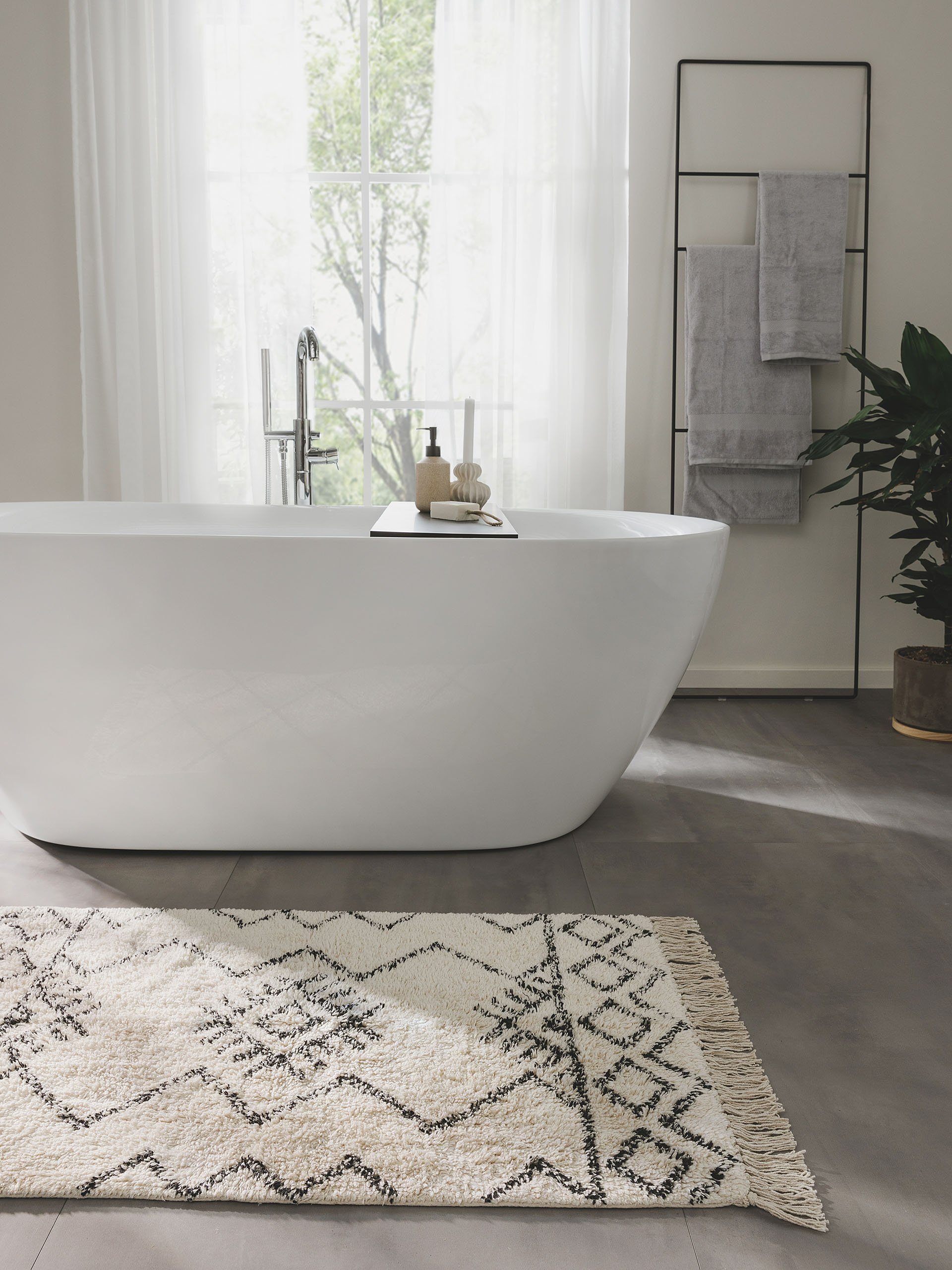 benuta Badematte Naomi, Höhe 6 mm, Baumwolle, rechteckig, 100% Baumwolle, h günstig online kaufen