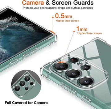 Widmann-Shop Handyhülle für Samsung Galaxy S24 Ultra Plus Case Hülle Transparent, Kameraschutz, Vergilbungsfrei