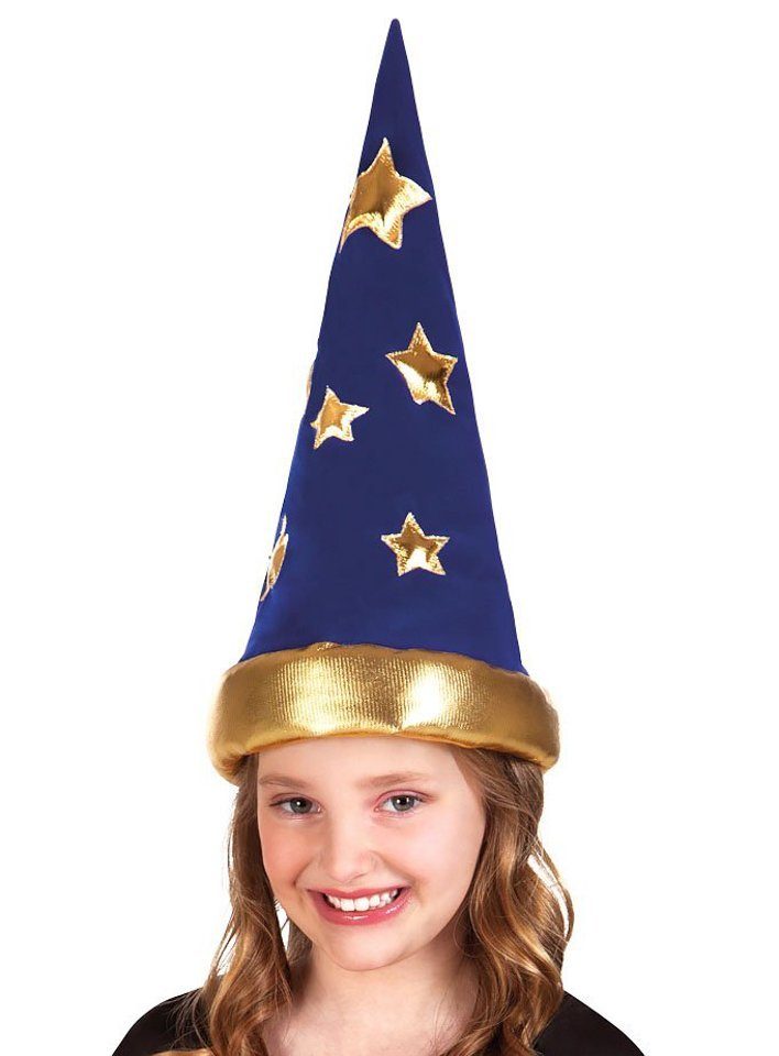Boland Zauberer-Kostüm Zauberer Hut für Kinder, Märchenhaftes Zubehör für Karneval, Fasching und Mottoparty