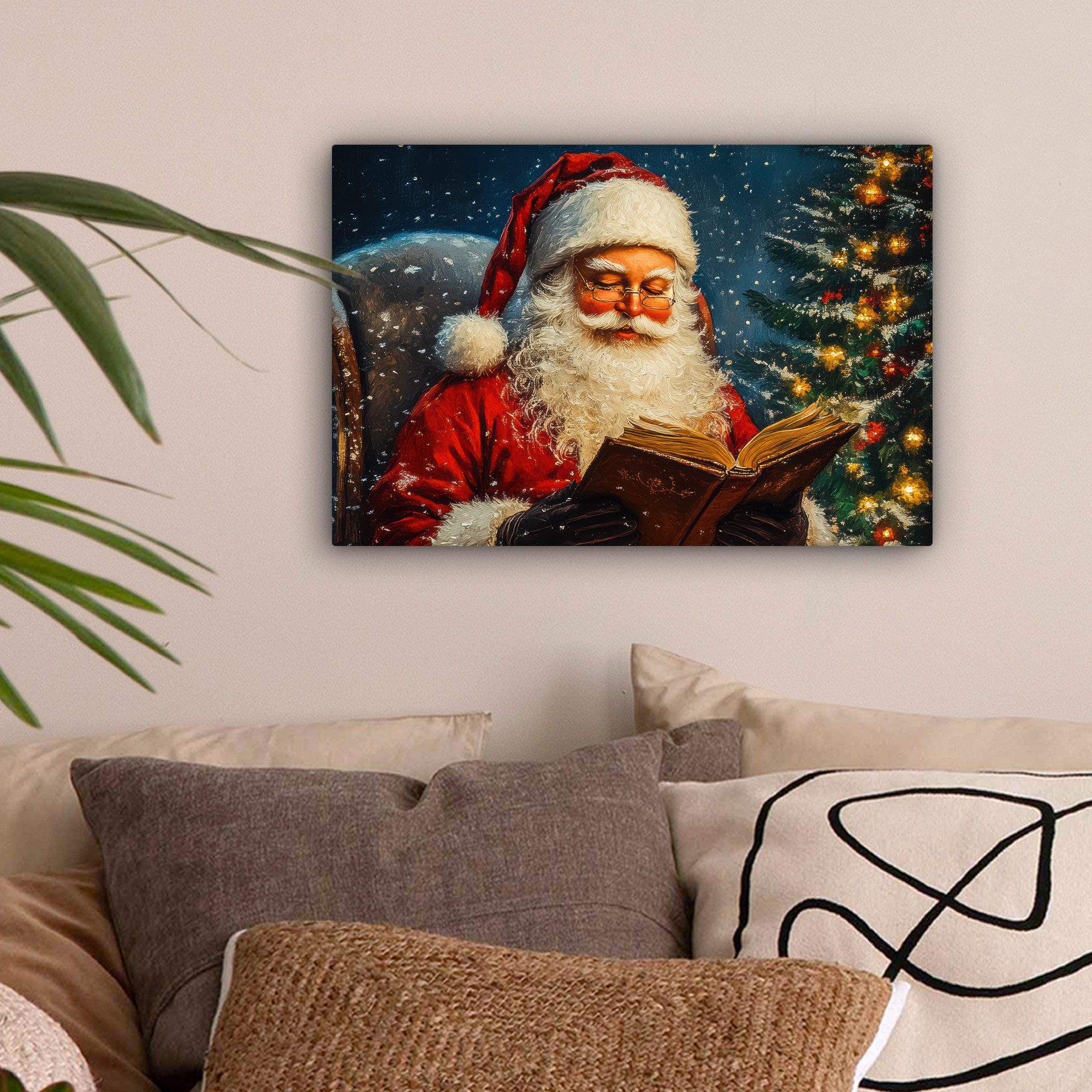 OneMillionCanvasses® Leinwandbild Weihnachtsmann - Weihnachten - Winter - W günstig online kaufen