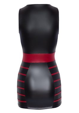 Cottelli Collection Minikleid Wetlook Kleid mit tiefem Ausschnitt - schwarz