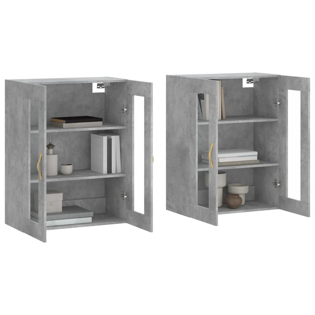 vidaXL Sideboard Wandschränke 2 Stk. Betongrau günstig online kaufen