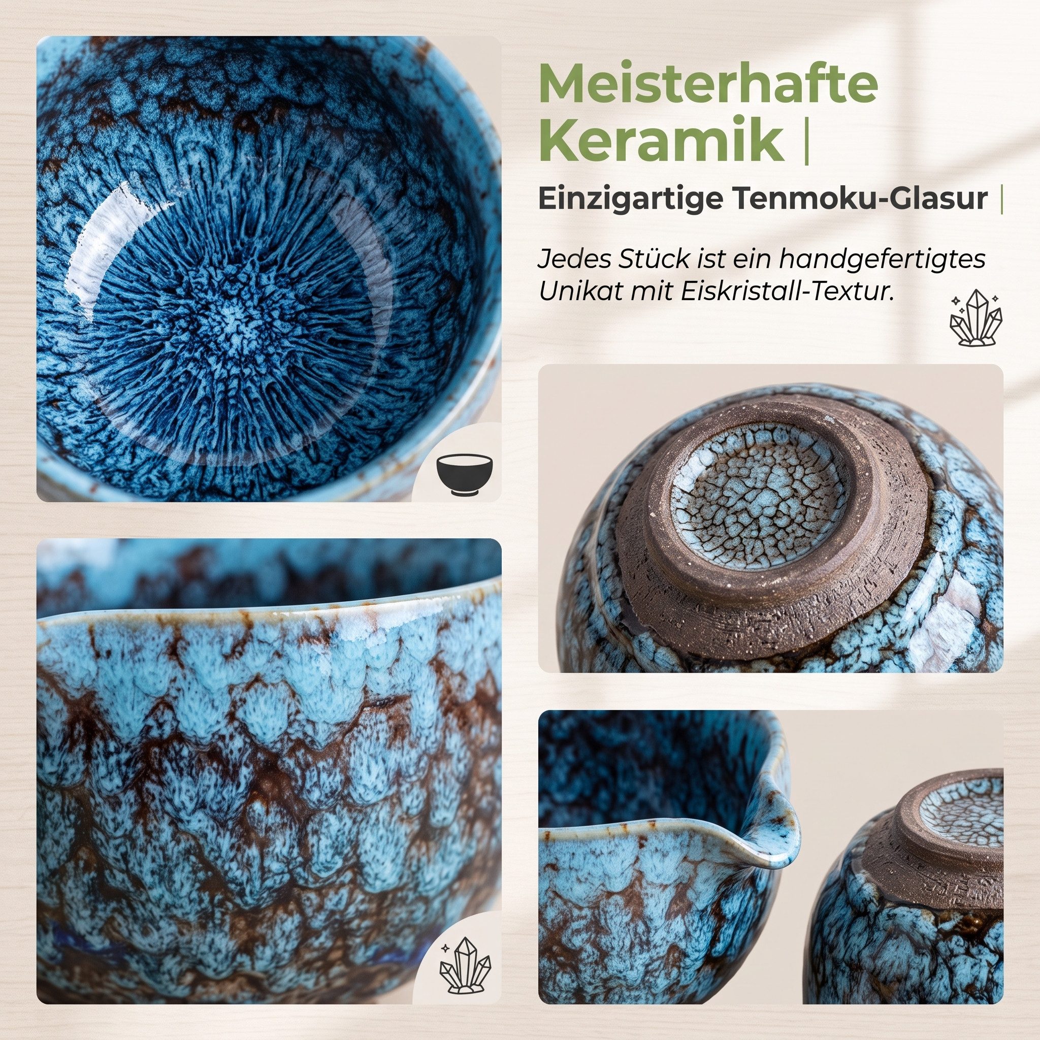 SURFOU Teeservice Matcha Set 7-teilig mit Schale Bambusbesen Sieb Zubehör (7-tlg) – Bild 5 von 5